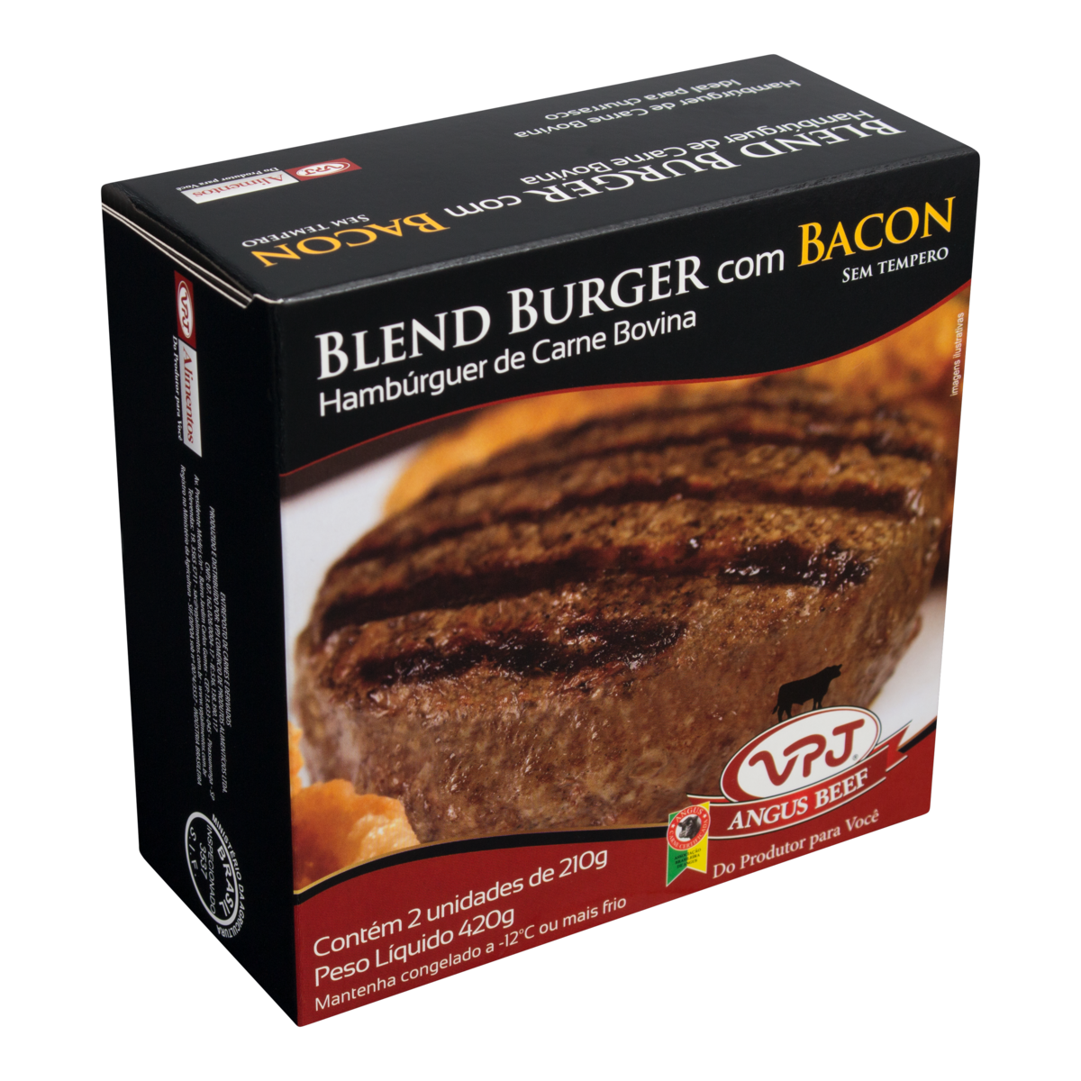Hambúrguer VPJ Bacon Blend Burguer 420g Pão de Açúcar
