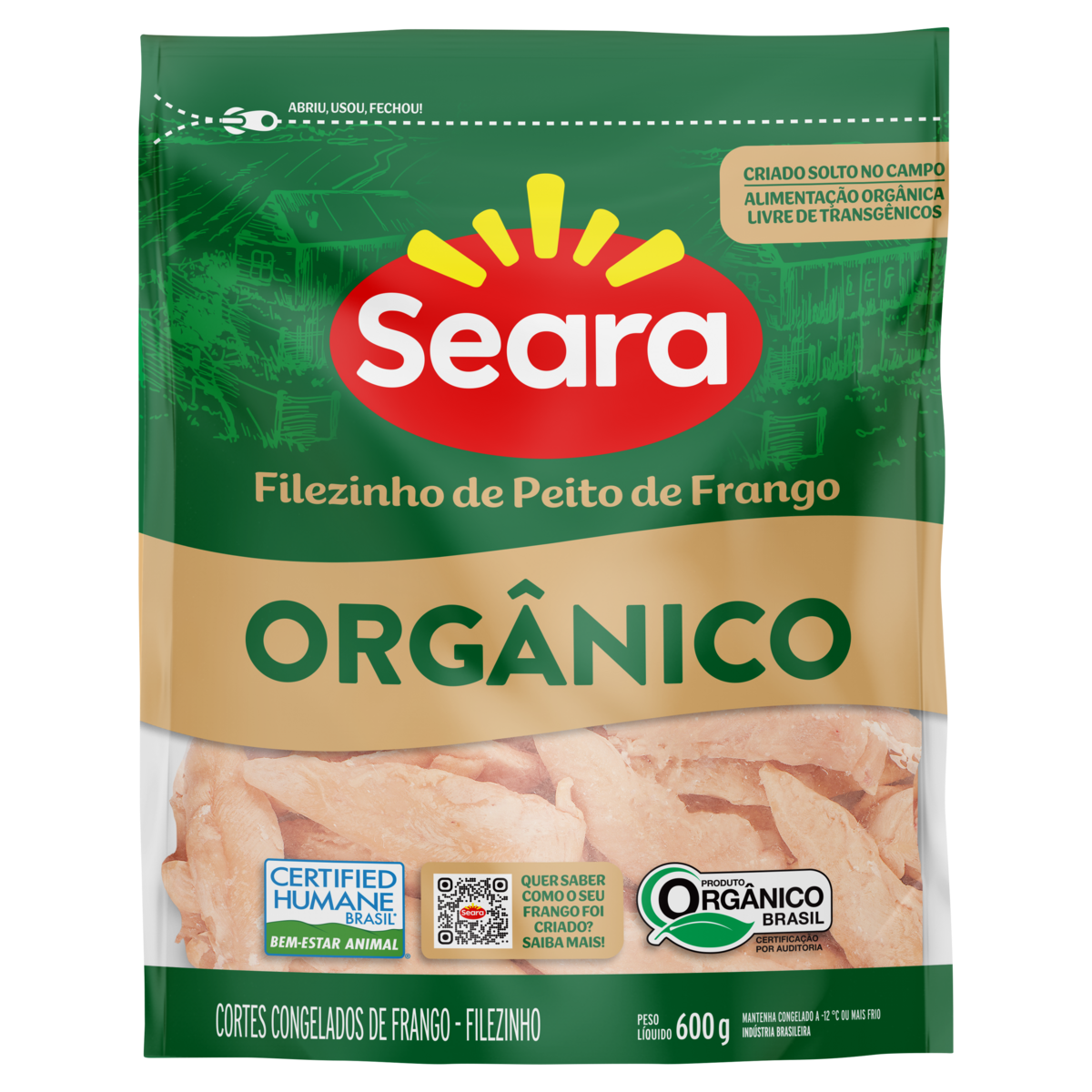 Filezinho Sassami Seara Orgânico IQF 600g