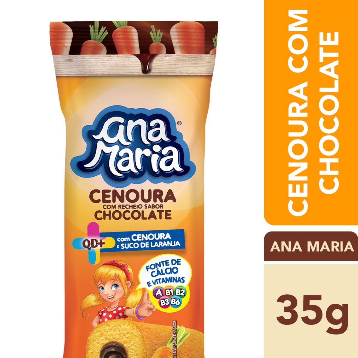 Bolinho Ana Maria Qd+ Cenoura Com Chocolate 35g