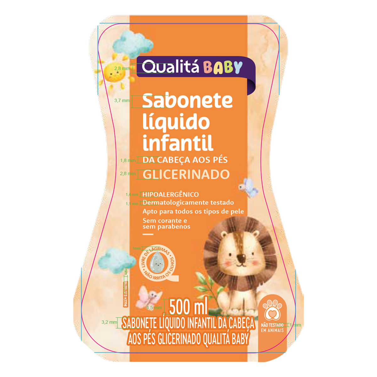Qualitá Sabonete Líquido Cabeca Aos Pés Glicerinado 500Ml