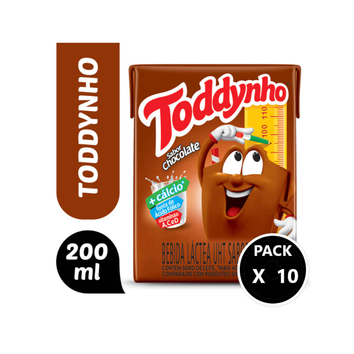 Kit com 10 Bebida Láctea Uht Chocolate Toddynho Levinho Caixa 200Ml