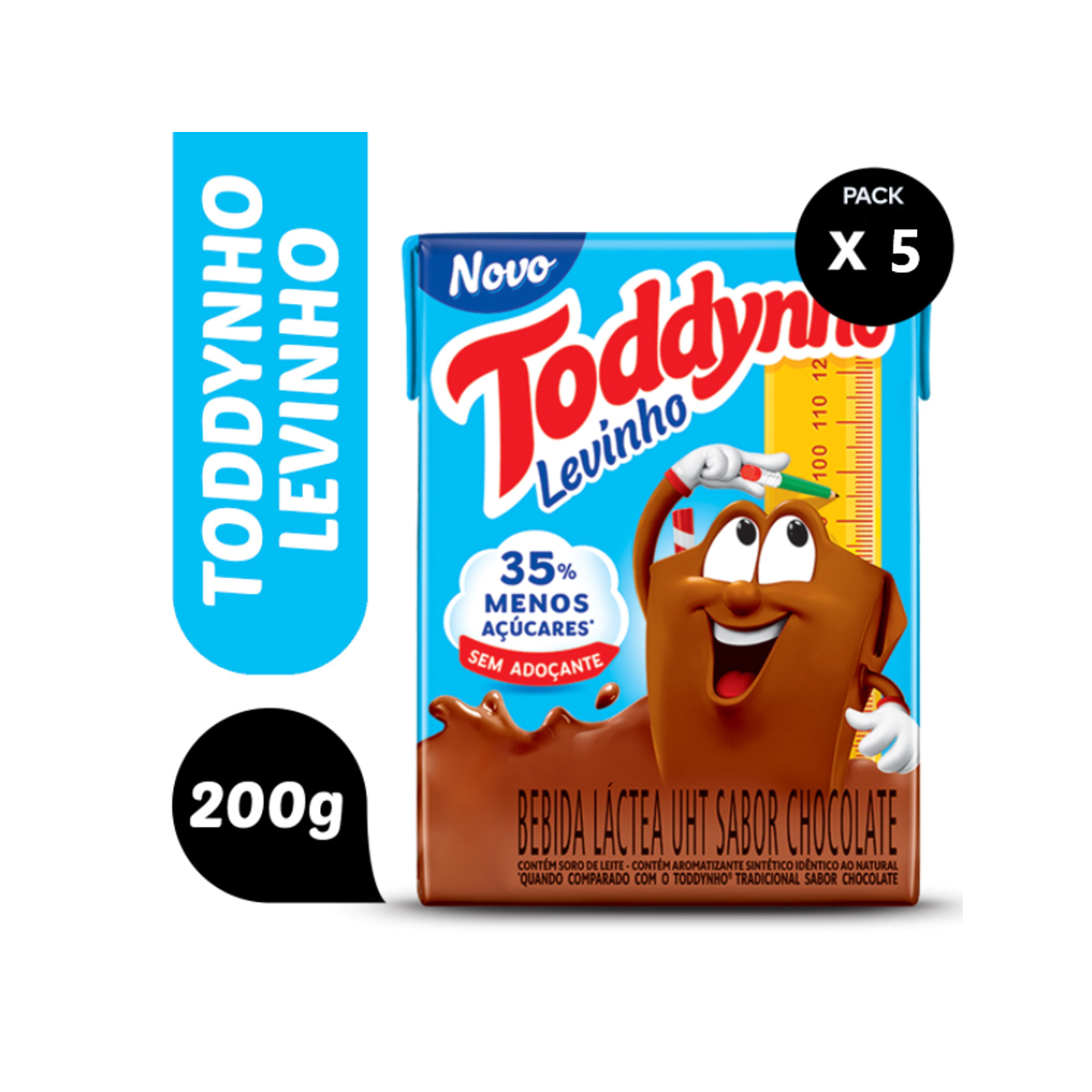 Caixa 10 Bebida Láctea Toddynho Tradicional Chocolate 200Ml na