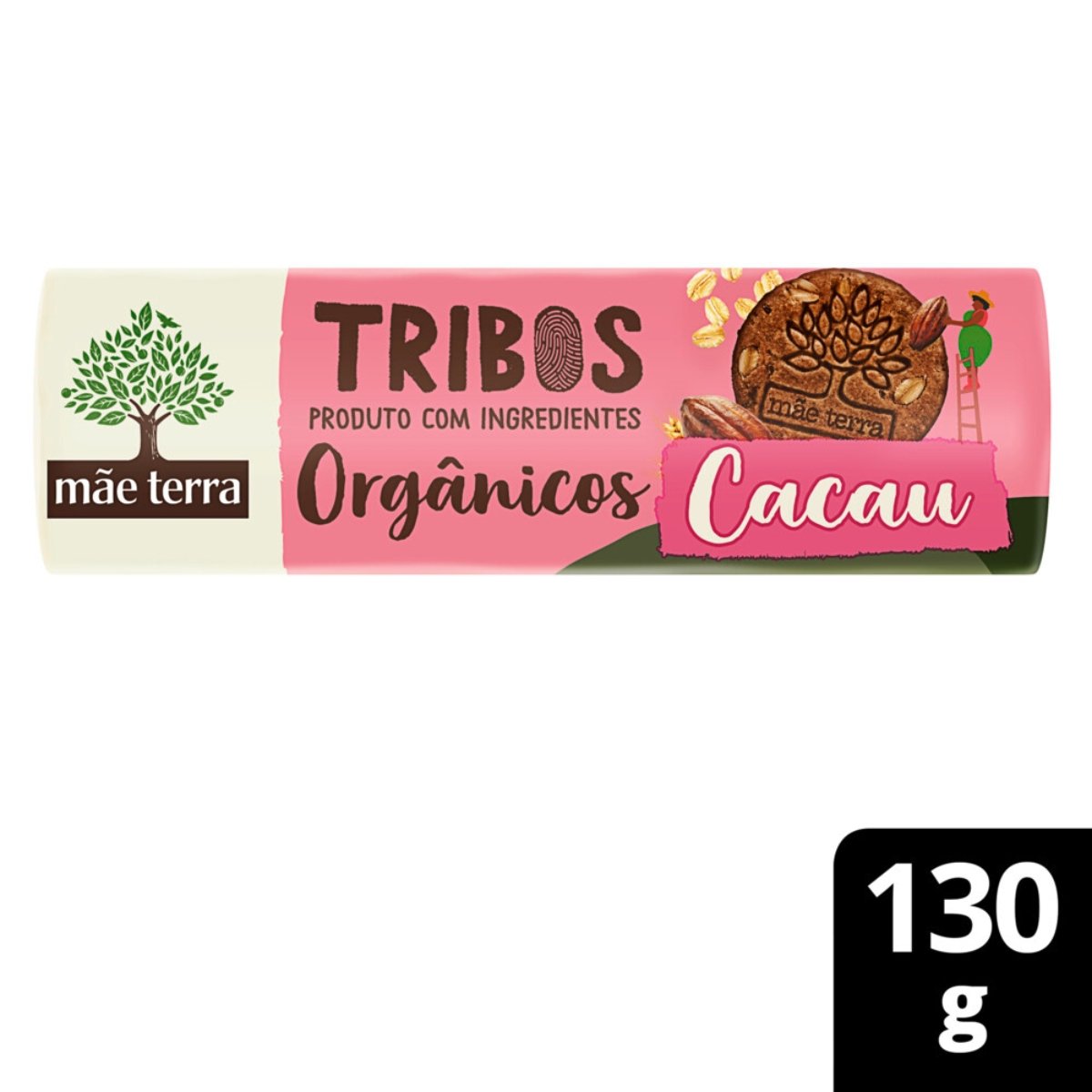 Biscoito Integral Mãe Terra Tribos Cacau 130g