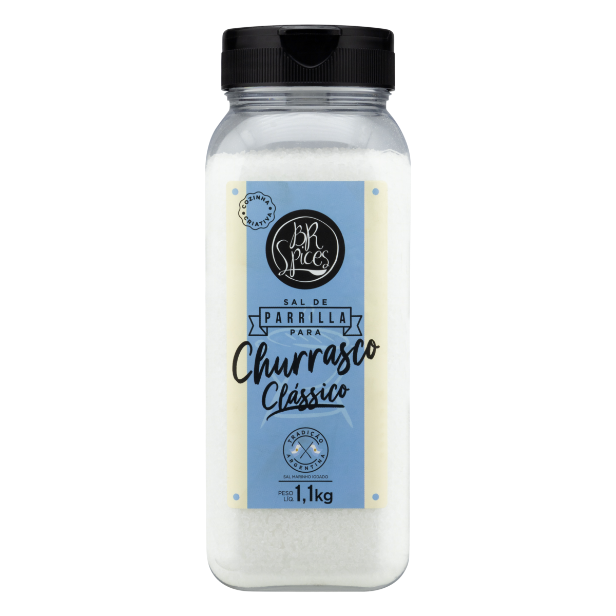 Sal de Parrilla Argentino Original BR Spices Churrasco Frasco 1,1kg