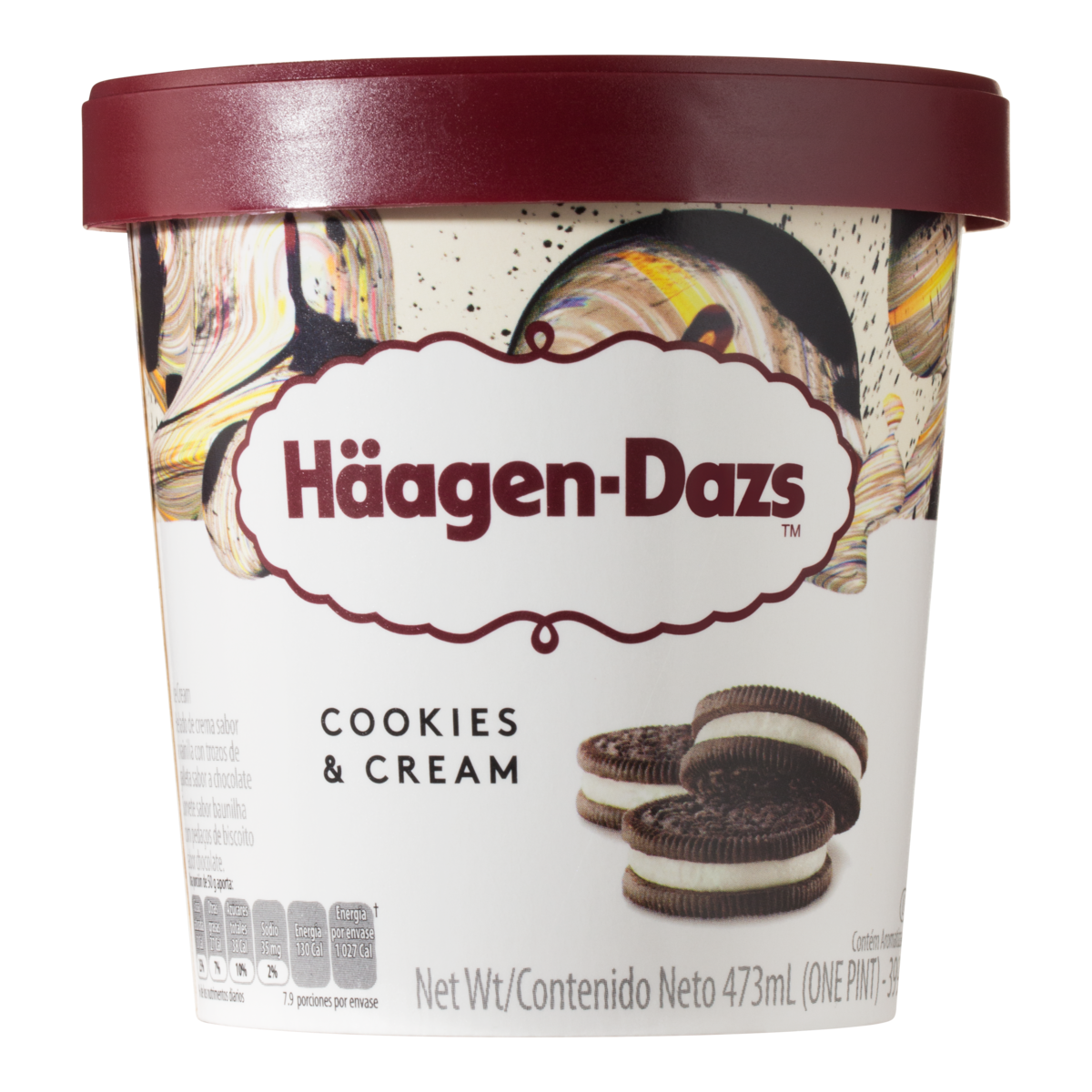 Sorvete de Baunilha e Cookies HÄAGEN DAZS Pote 473ml