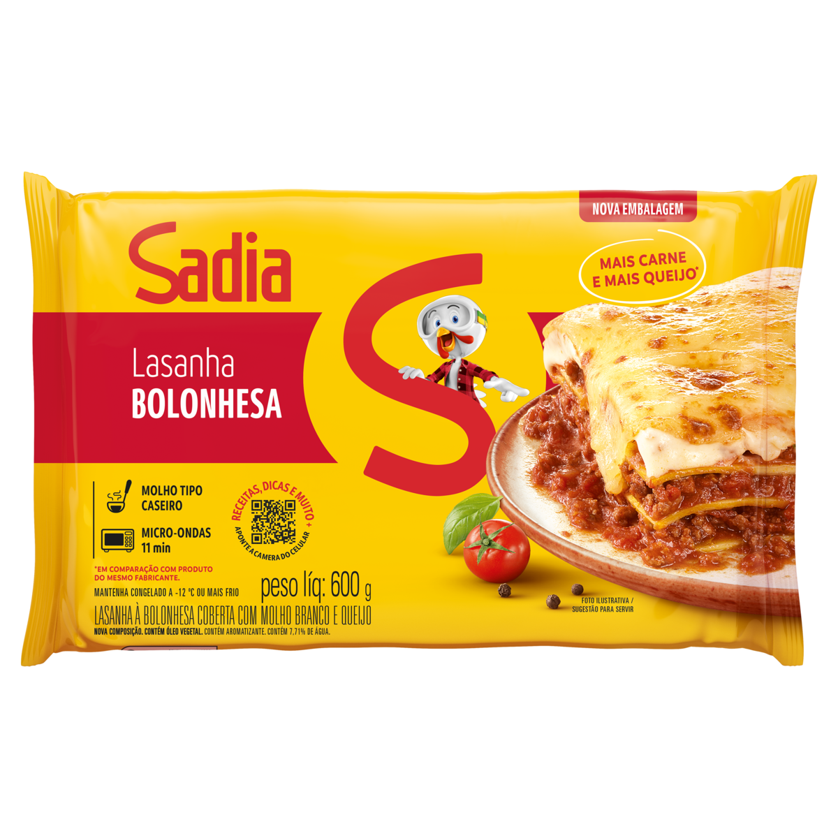 Lasanha Bolonhesa Sadia Pacote 600g