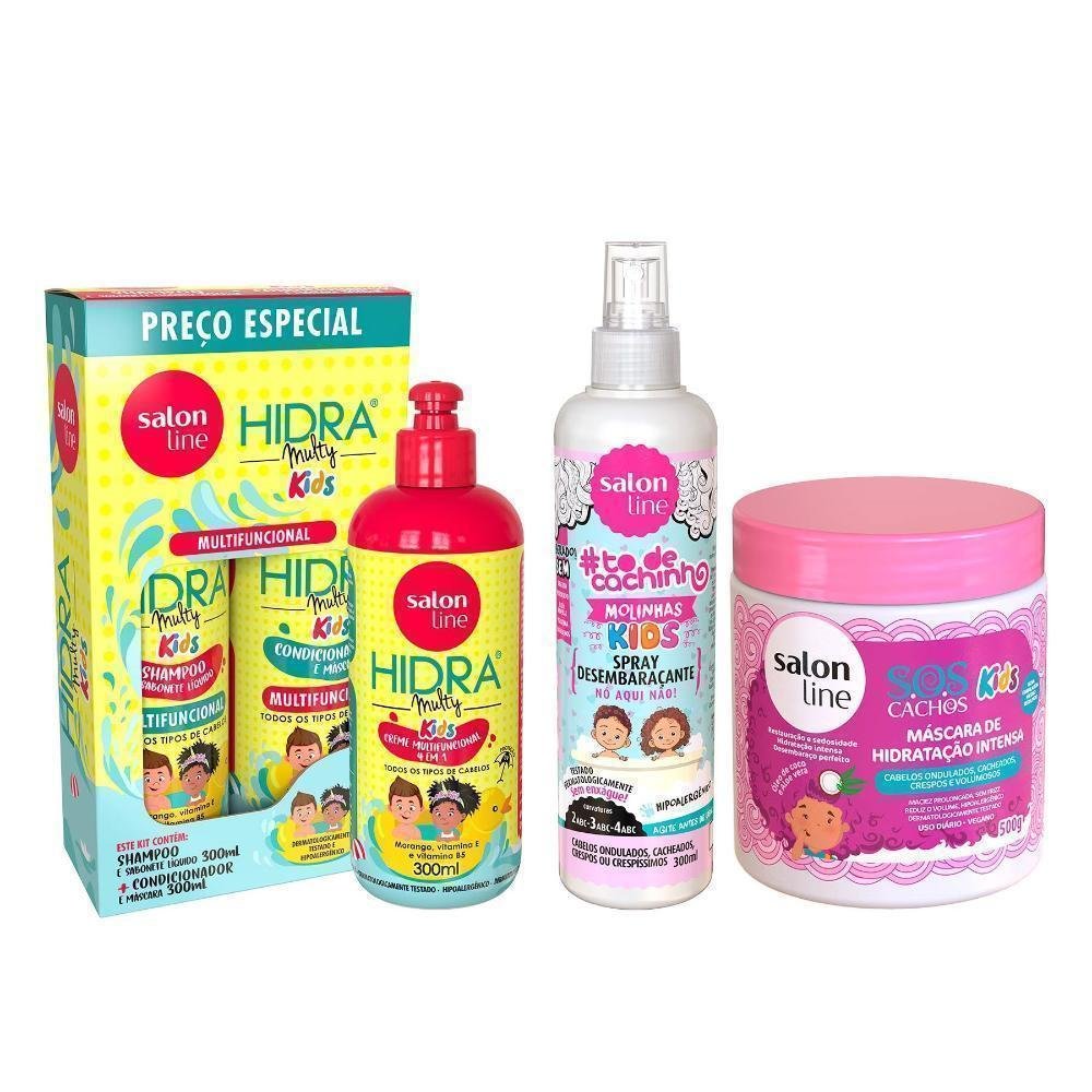 Kit Kids Hidra Multy Mascara Sos Kids Spray Desembaracante Todecachinho Salon Line Pao De Acucar