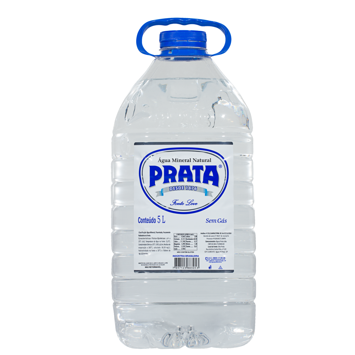 Água Mineral c/ Gás Prata Garrafa de Vidro 300ml