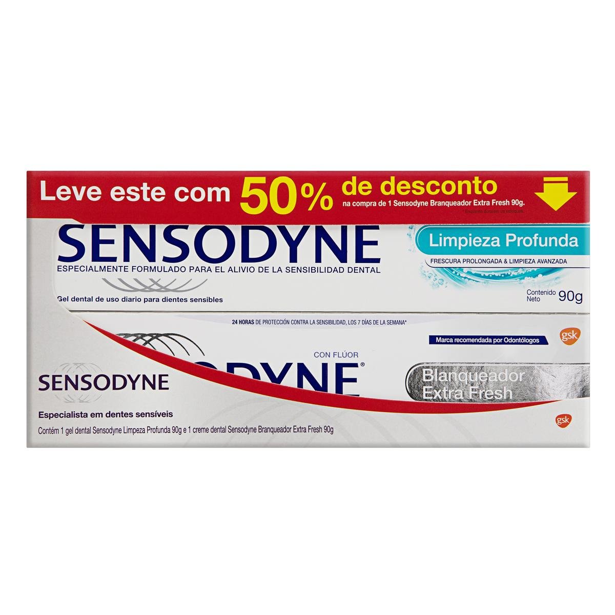 creme dental sensodyne branqueador extra fresh 90g