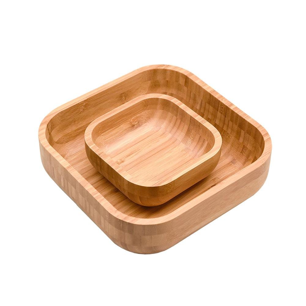 Conjunto Bowl em Bambu Quadrado OIKOS MES01848NAT | Pão de Açúcar