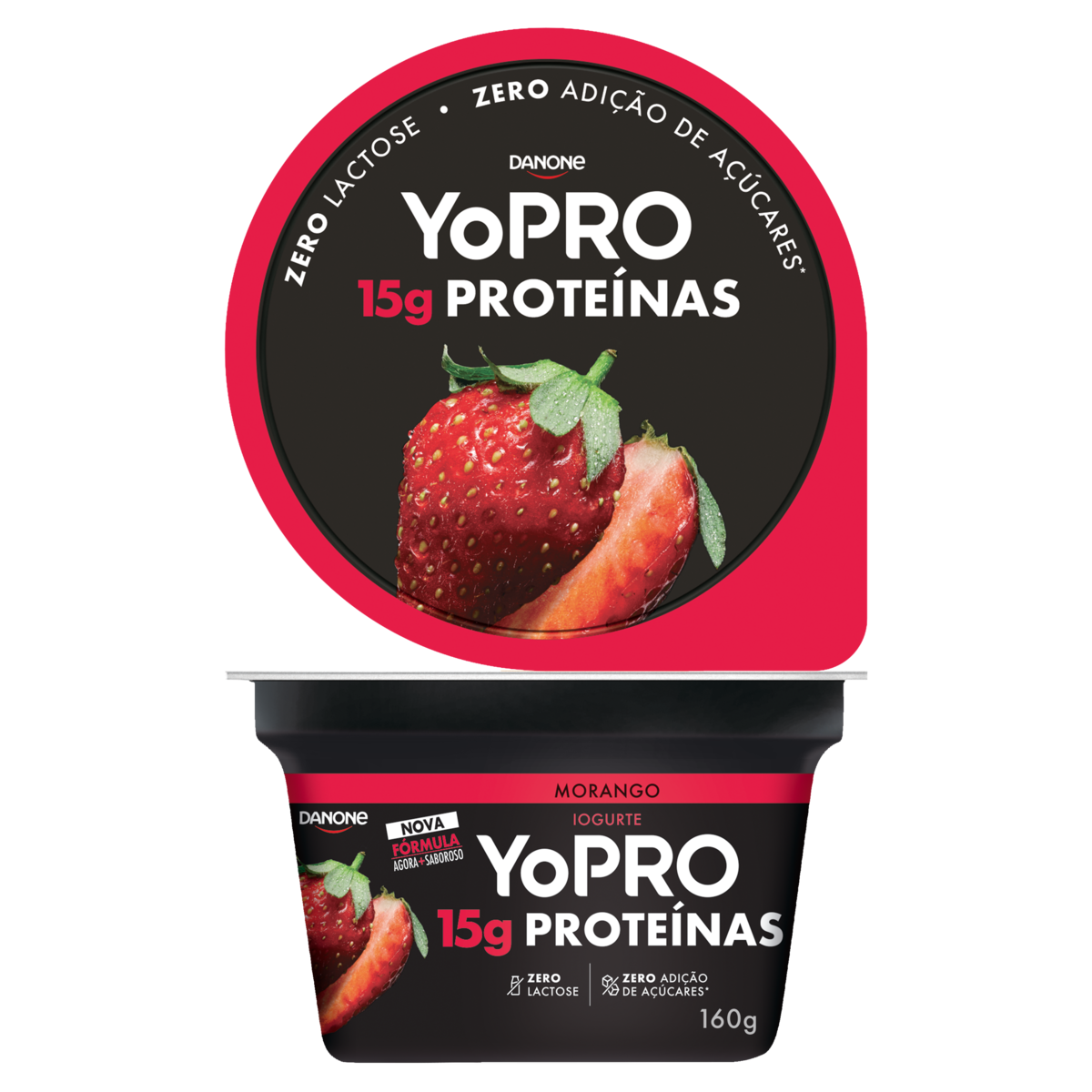 Iogurte Desnatado Morango Zero Lactose Yopro Pote 160g