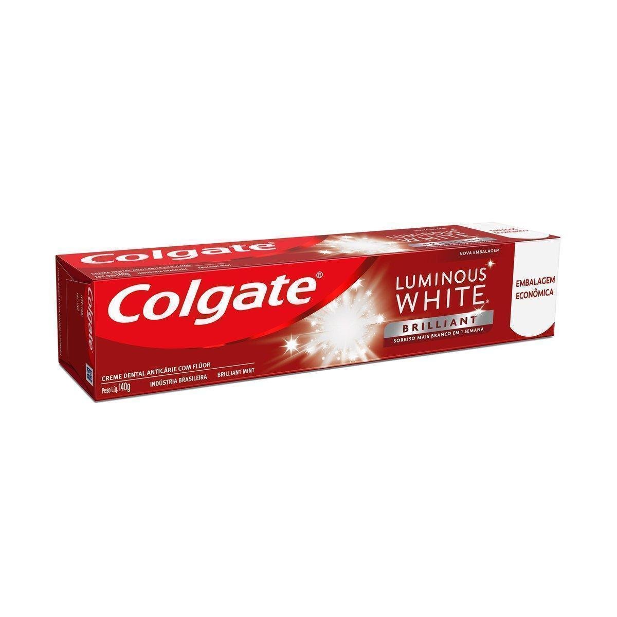 creme dental colgate luminous white brilliant mint 140g