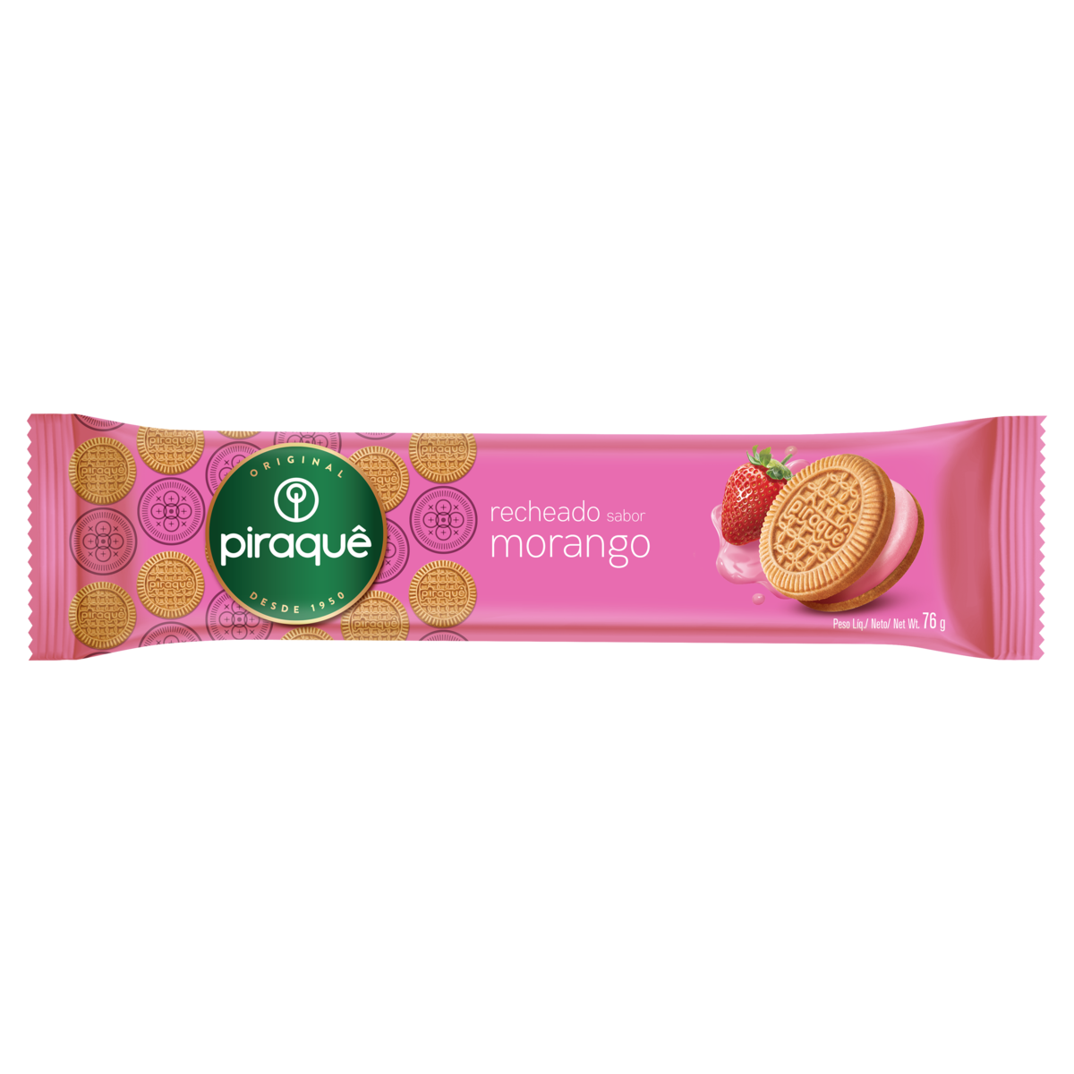 Biscoito Recheado Bauducco Sabor Morango 108g