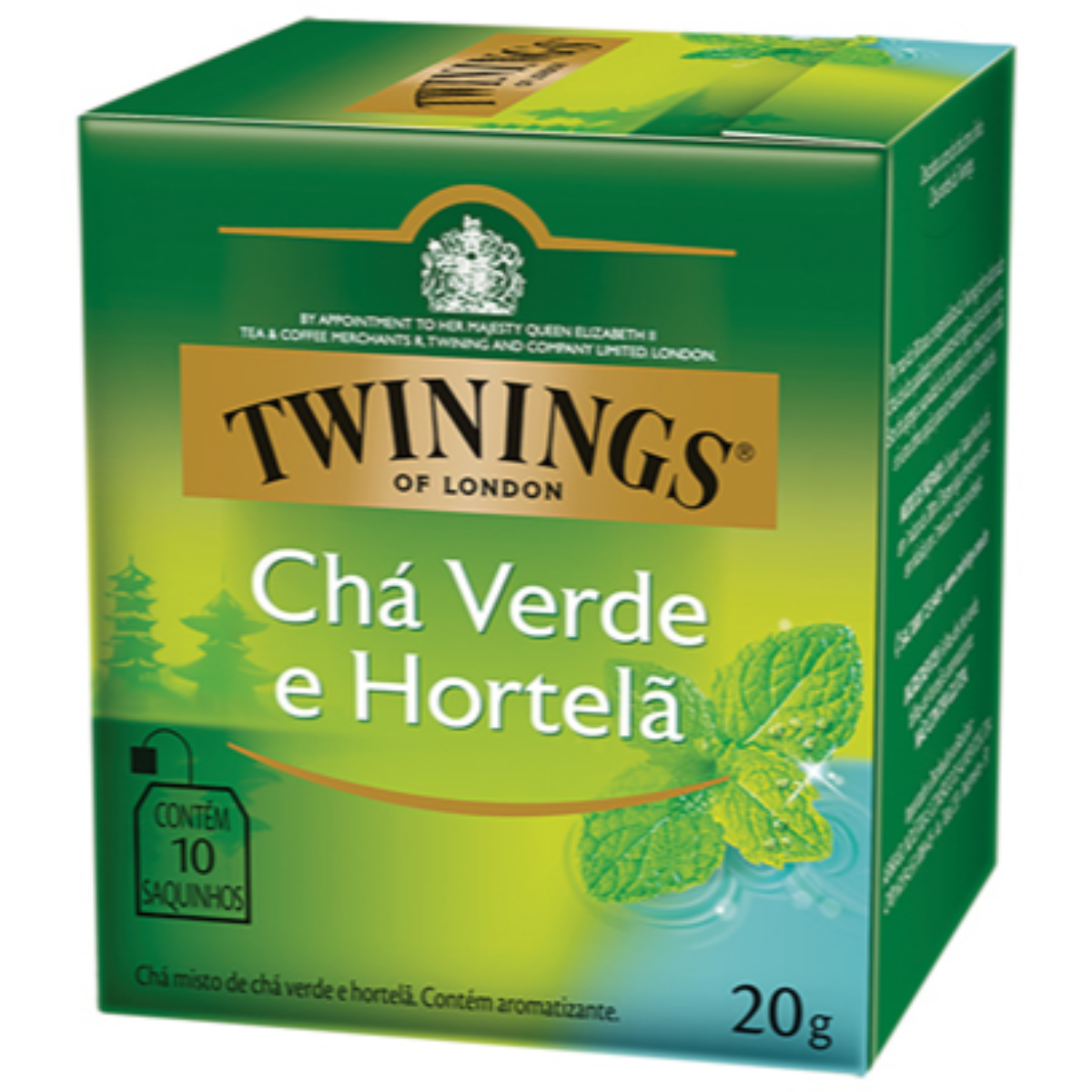 Ch Ingl s Verde e Hortel TWININGS Caixa 20g com 10 Saquinhos