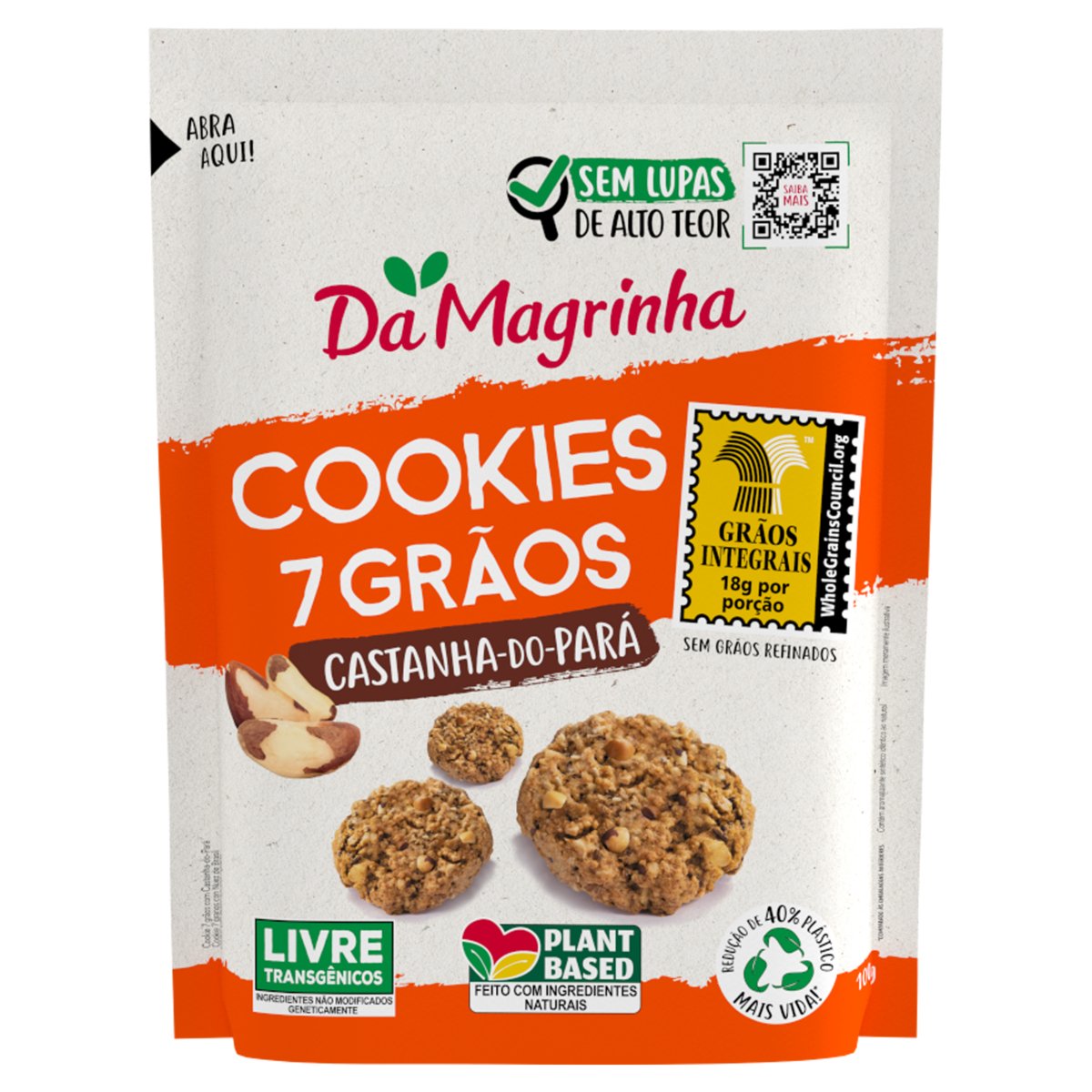 Biscoito Cookie Castanha-do-Pará Da Magrinha 7 Grãos Pouch 100g