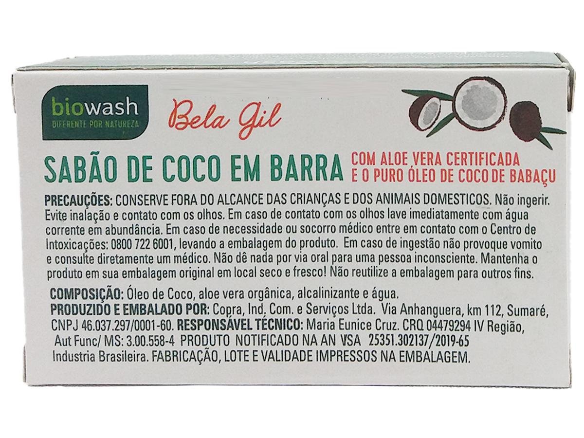 Sabão De Coco Em Barra Biodegradável Bela Gil Biowash 100g Pão De Açúcar