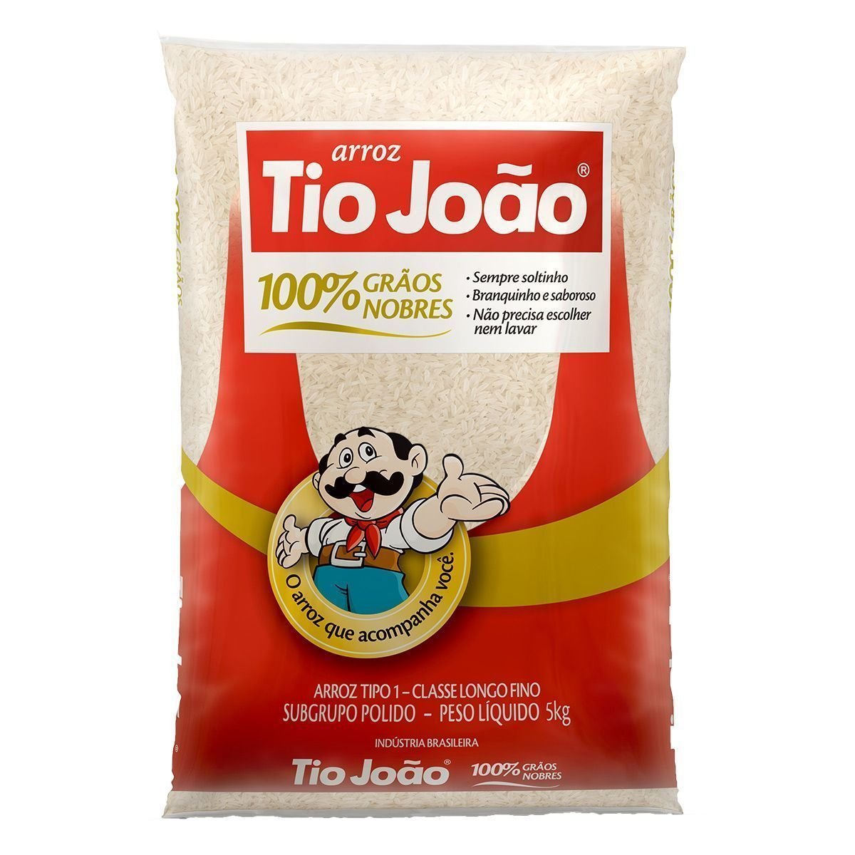 Arroz Agulhinha Tipo 1 TIO JOÃO Pacote 5kg