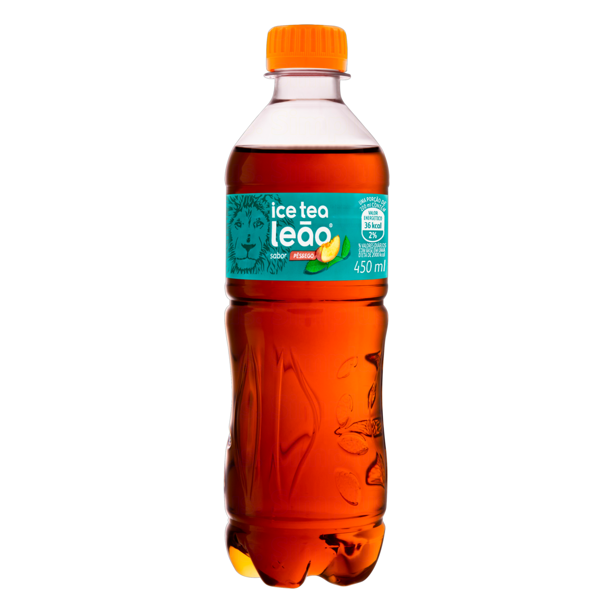 Chá Preto Ice Tea Pêssego Leão Garrafa 450ml