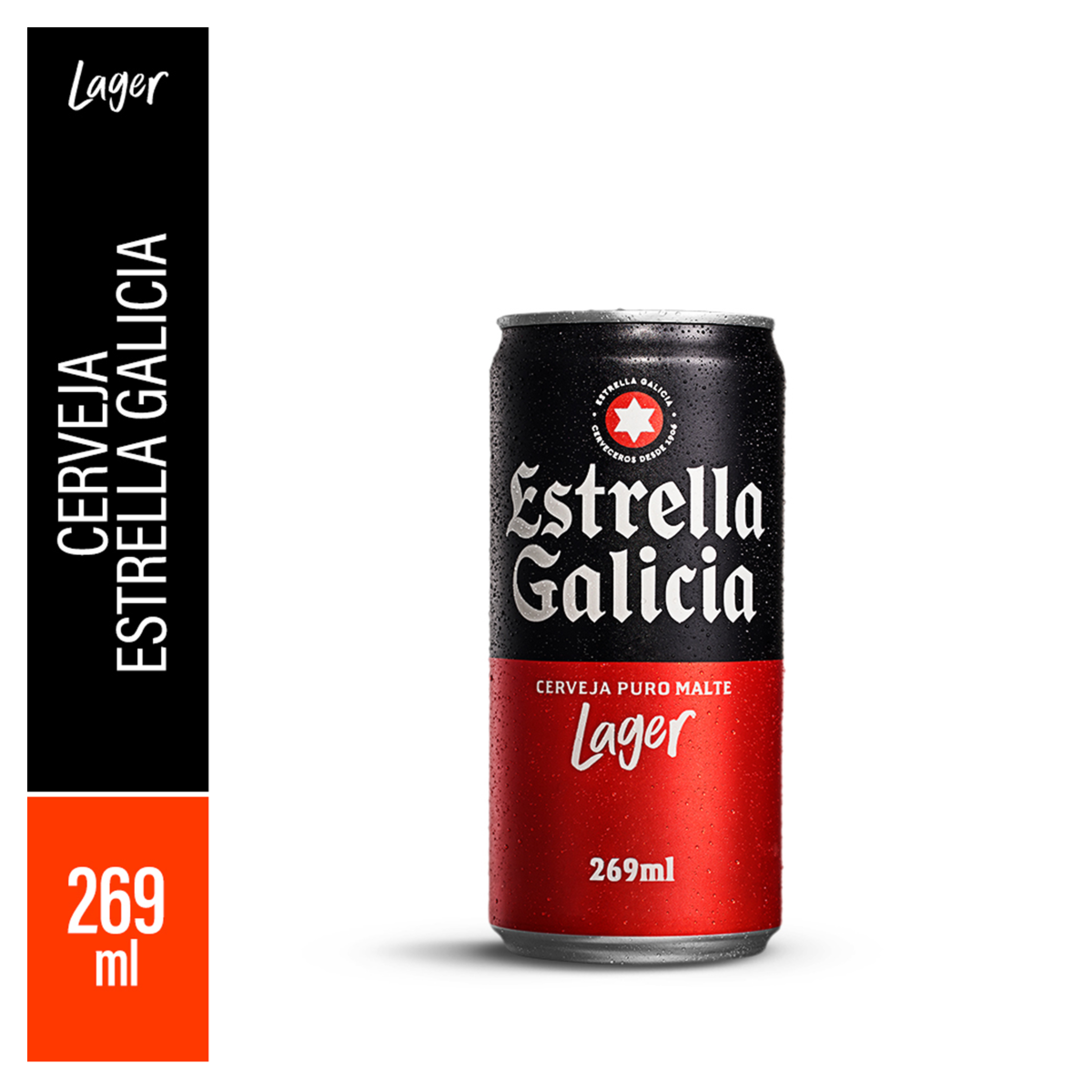 Cerveja Lager Puro Malte Estrella Galicia Lata 269ml