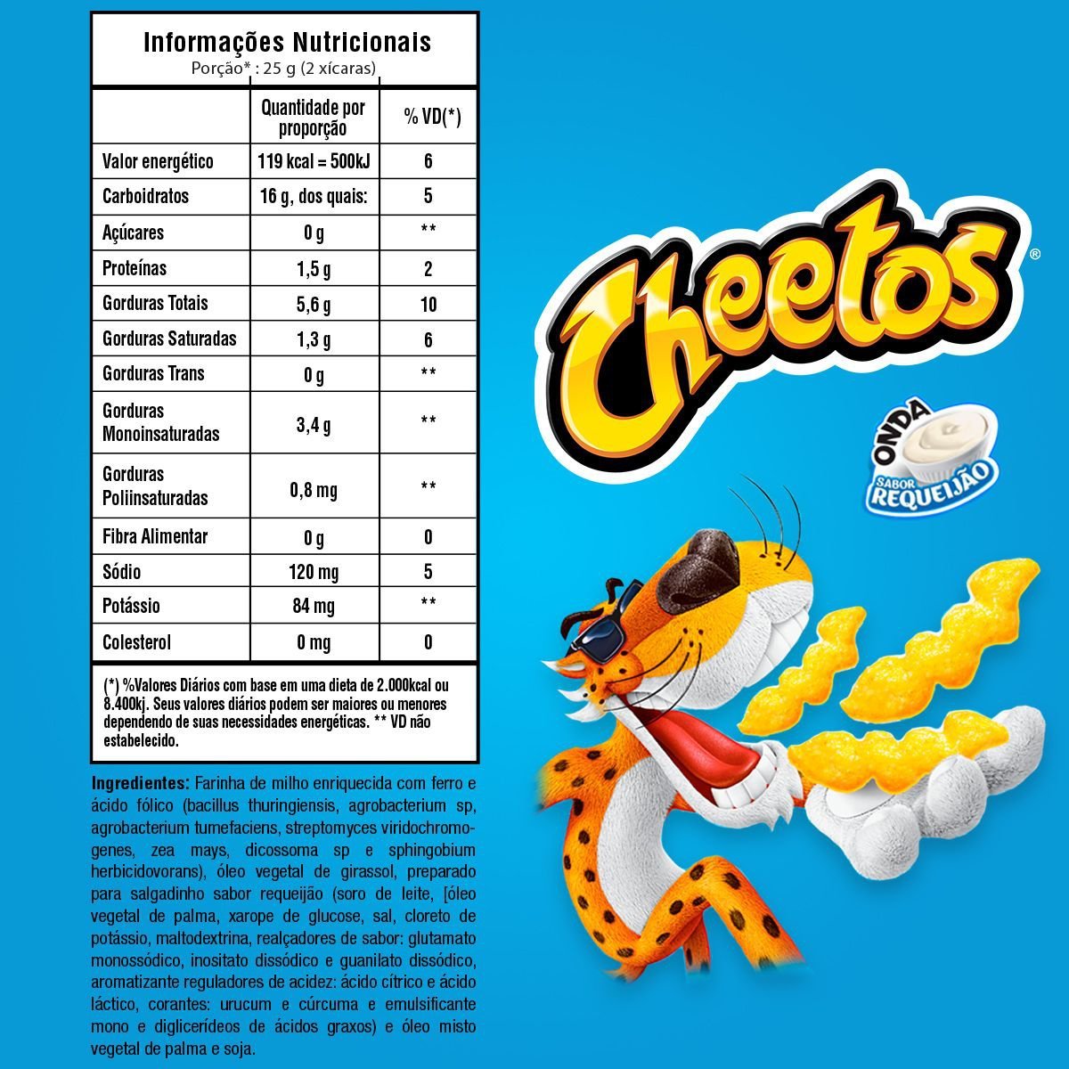Salgadinho de Milho Onda Requeijão Elma Chips Cheetos Pacote 95g