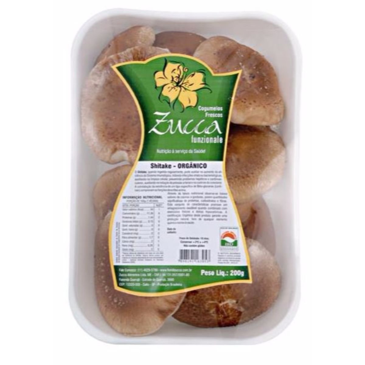 Cogumelo Shitake Orgânico ZUCCA Bandeja 200g