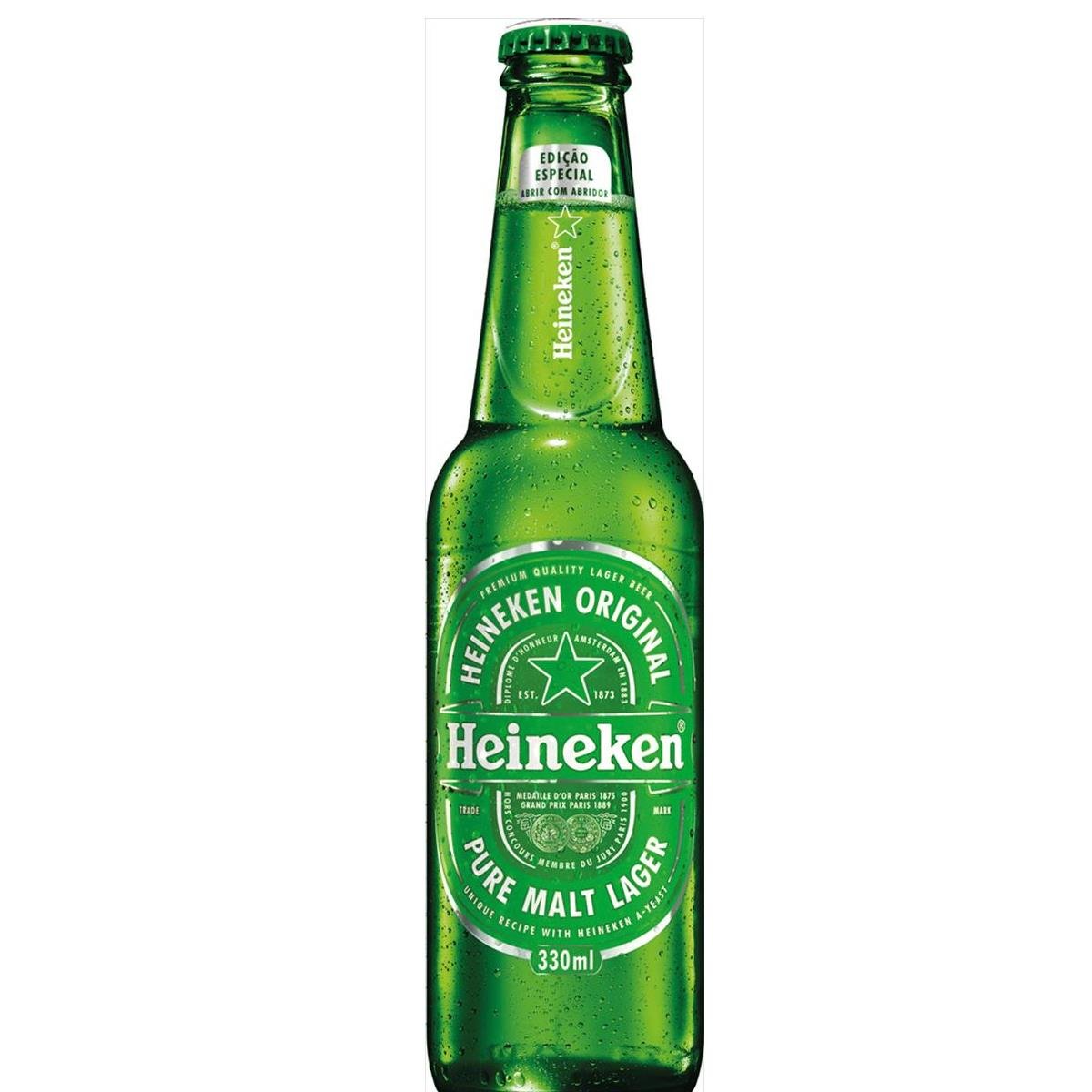 Cerveja Lager Premium Puro Malte Heineken Garrafa 330ml Pão De Açúcar