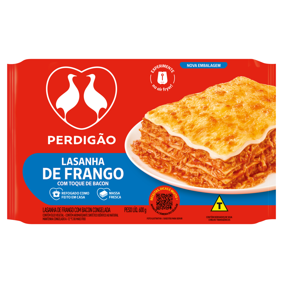 Lasanha Frango com Toque de Bacon Perdigão Pacote 600g