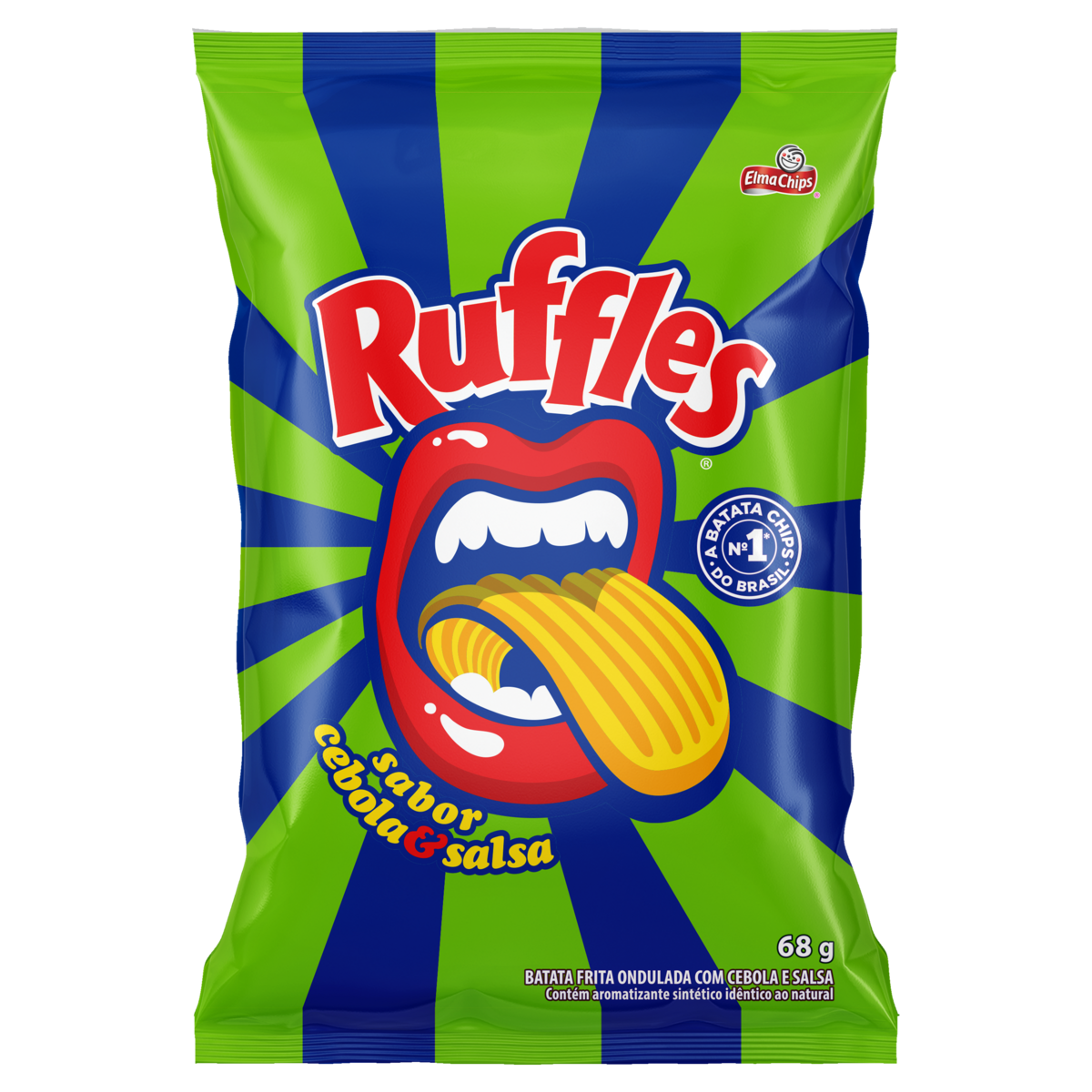 Batata Frita Ondulada Cebola e Salsa Elma Chips Ruffles Pacote 68g