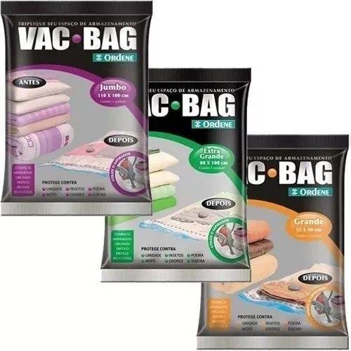 Kit Saco a Vacuo VAC BAG 2 Jumbo 2 EXTRA Grande 2 Grande Ordene Pão