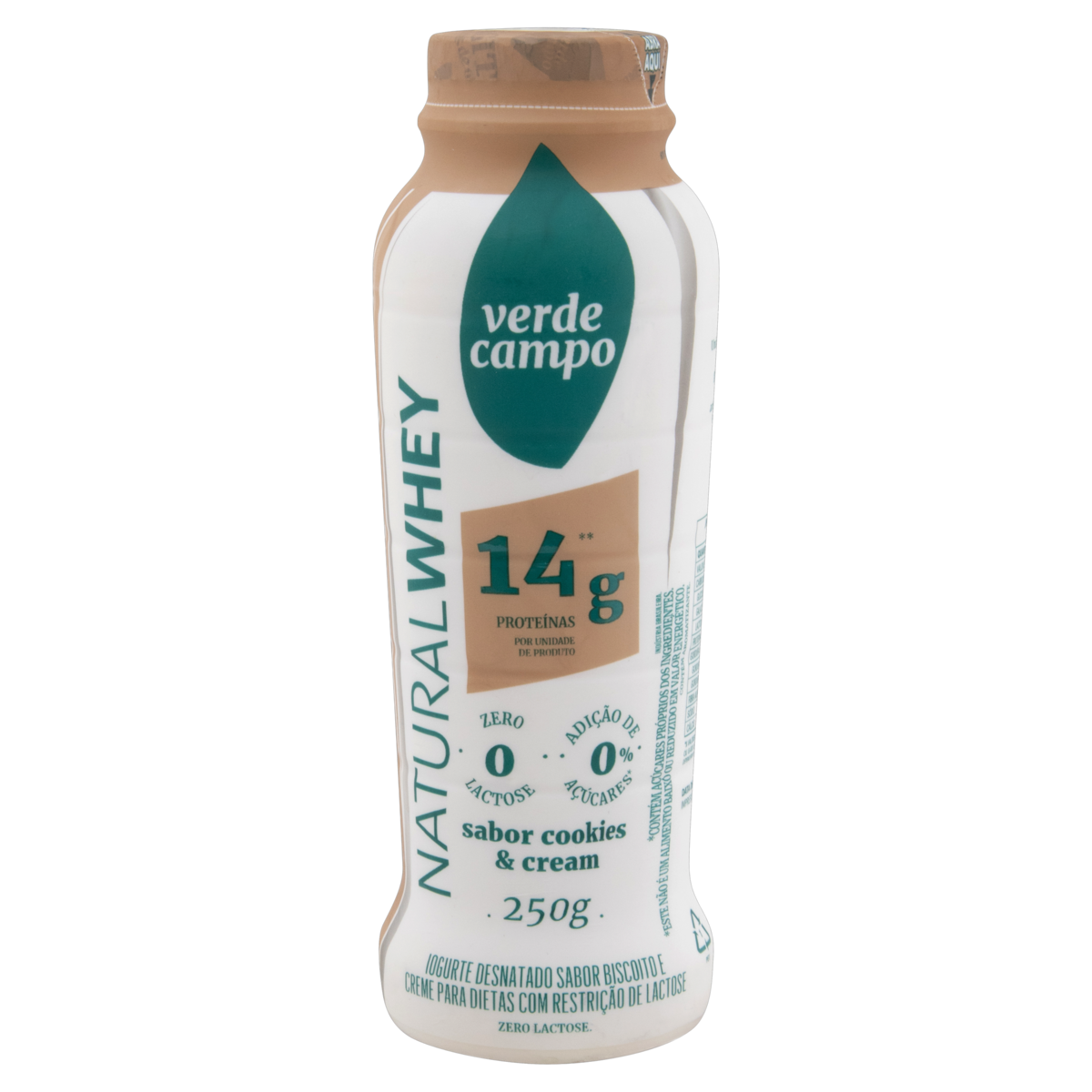 Iogurte Desnatado Cookies Cream Zero Lactose Verde Campo Natural Whey