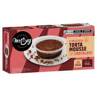 Torta Congelada Mousse de Chocolate com Raspas de Chocolate Mr. Bey Sobremesas Premium Caixa 140g 2 Unidades