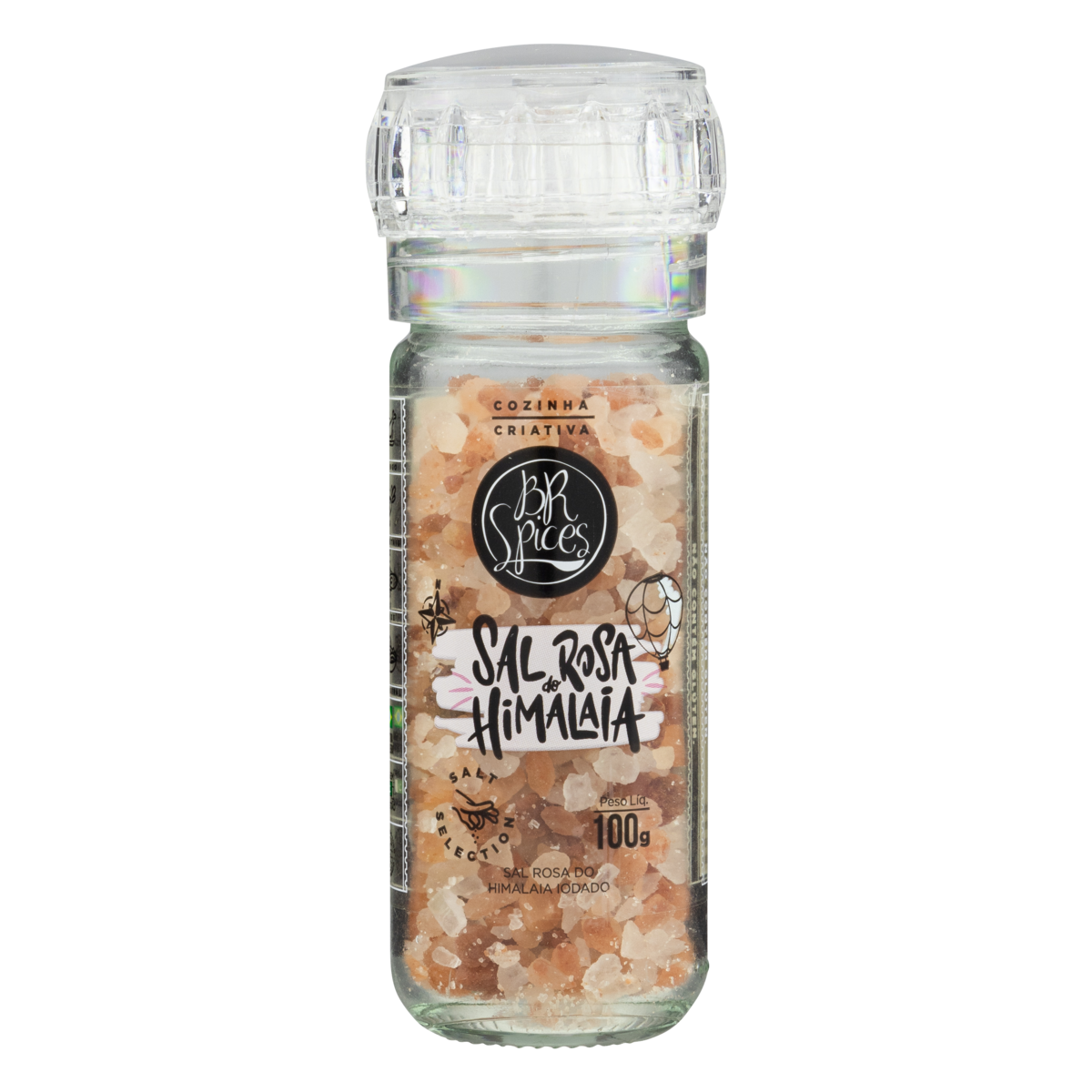 Sal Rosa do Himalaia com Moedor BR Spices Salt Selection Vidro 100g