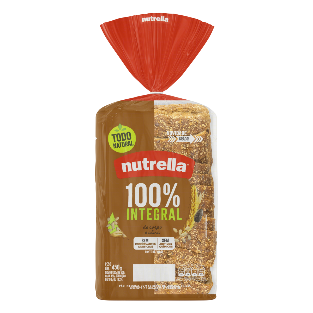 Pão Integral Nutrella Pacote 450g | Pão de Açúcar