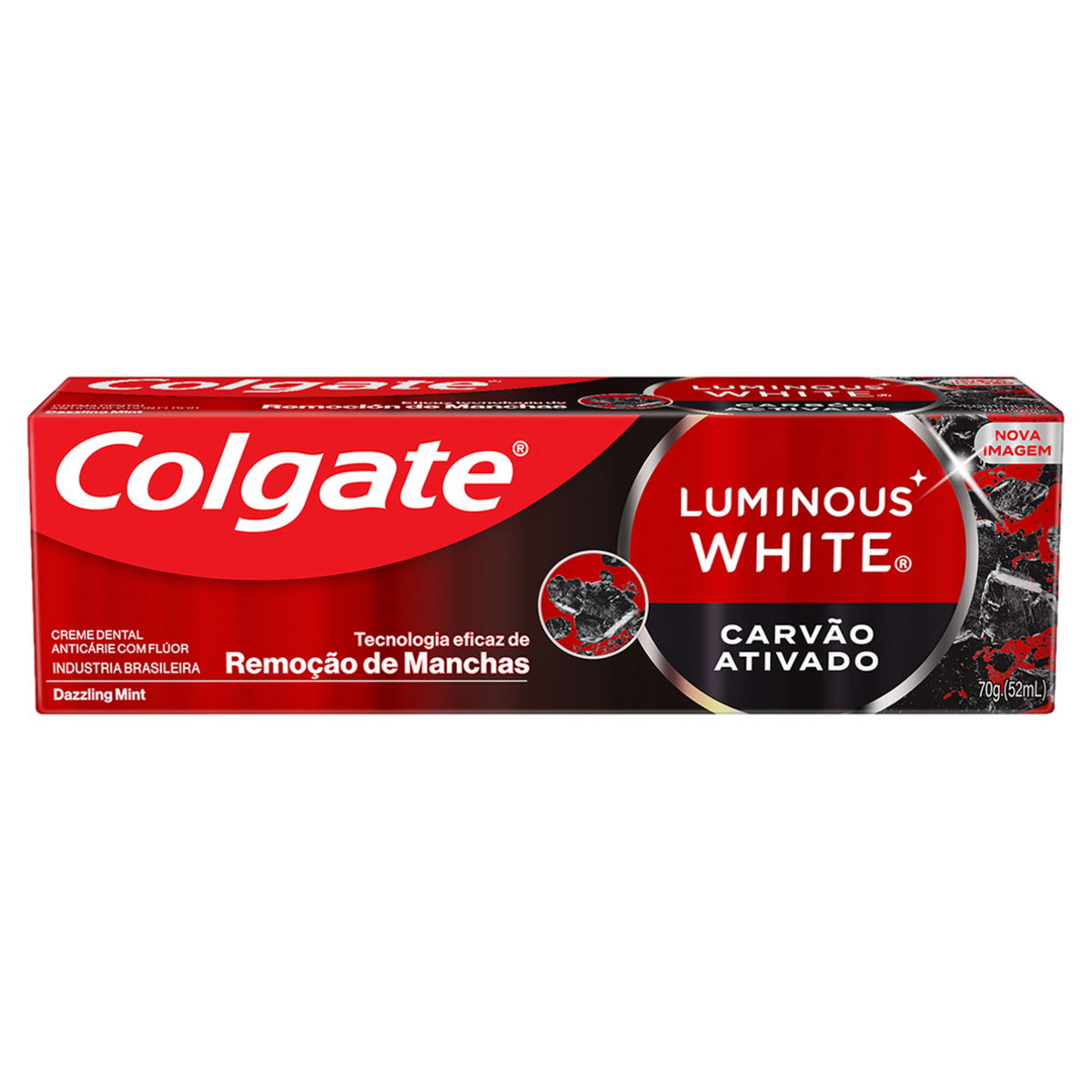 Creme Dental Colgate Luminous White Carvão Ativado 70g
