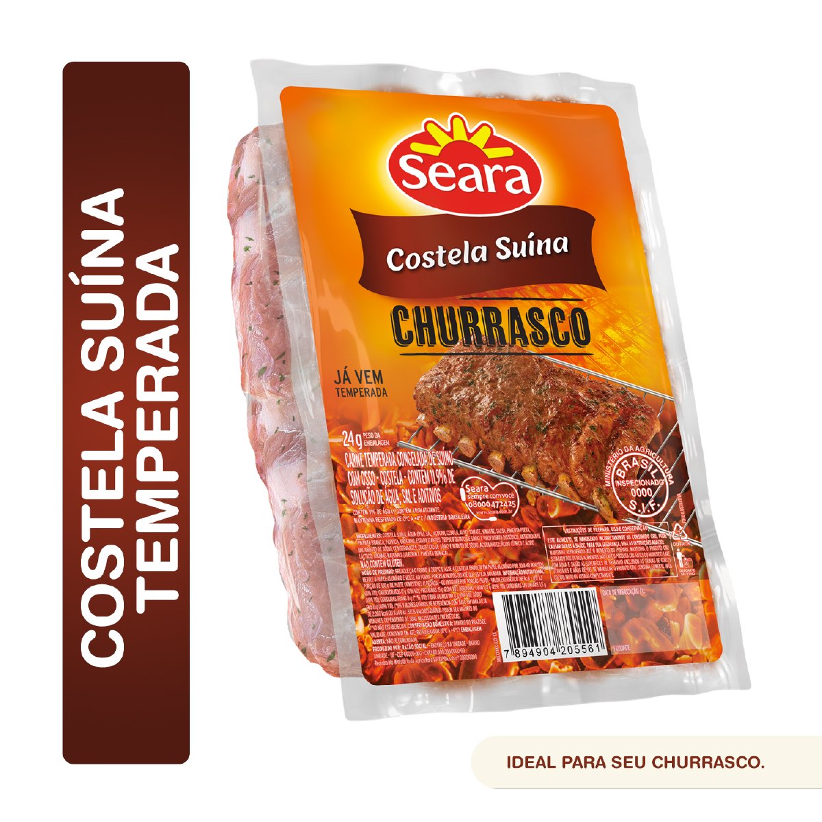 Costela Suina Temperada Churrasco Seara 1kg Pão De Açúcar 8688