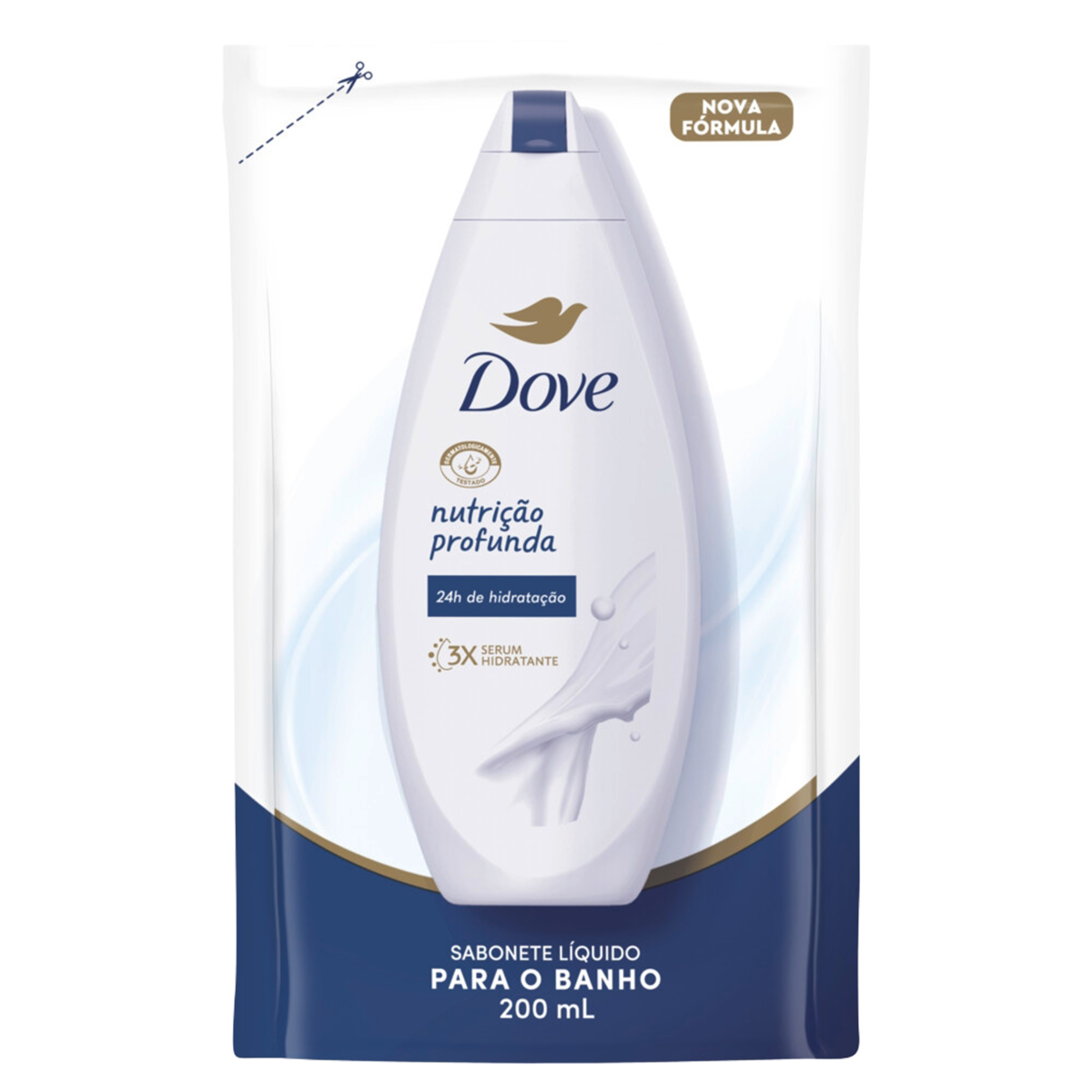 Sabonete Líquido Dove Nutrição Profunda Sachê 200ml Refil