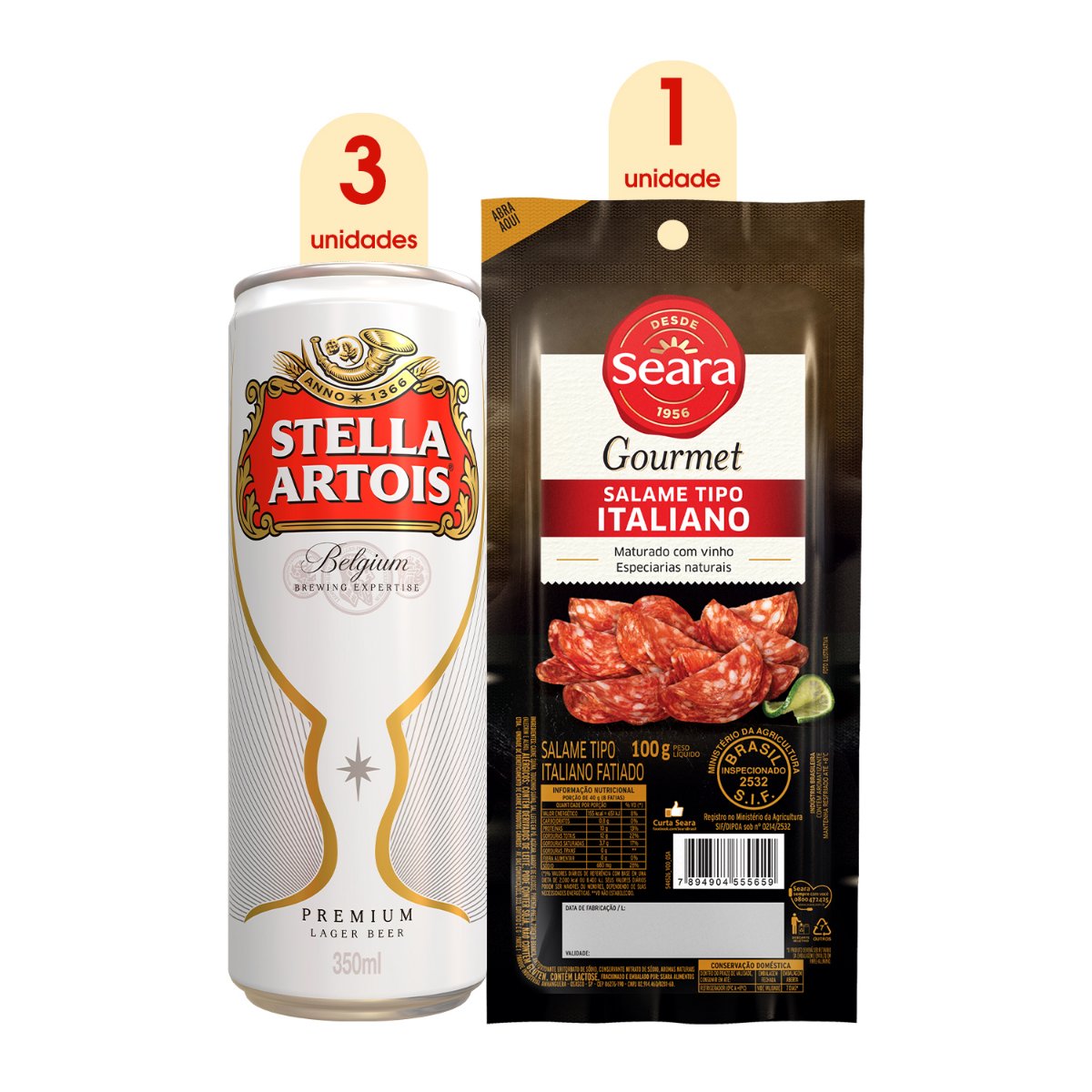 Cerveja Stella Artois Puro Malte 275ml Long Neck Pack C/6