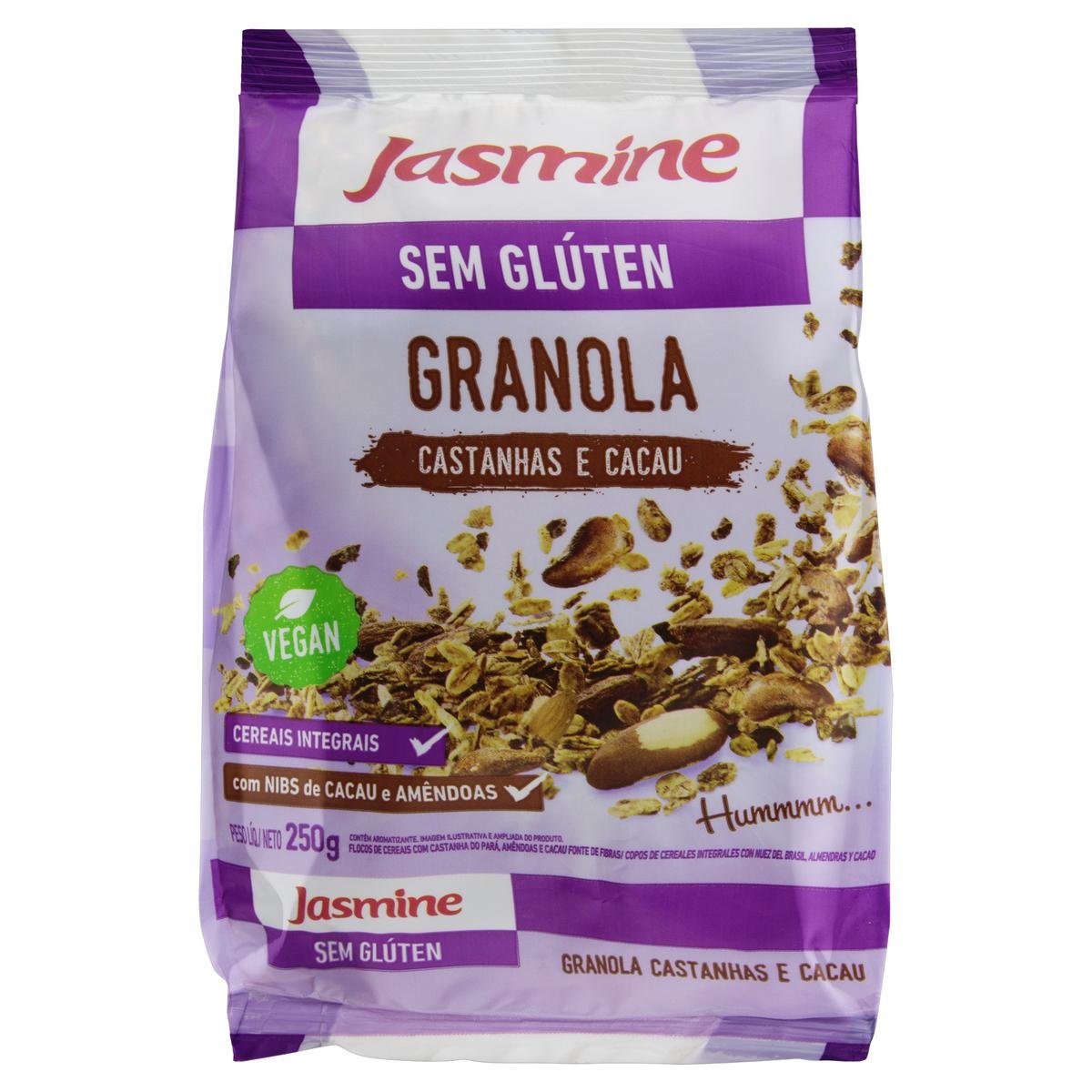 Granola JASMINE Sabor Castanhas E Cacau Sem Glúten Pacote 250g Pão de