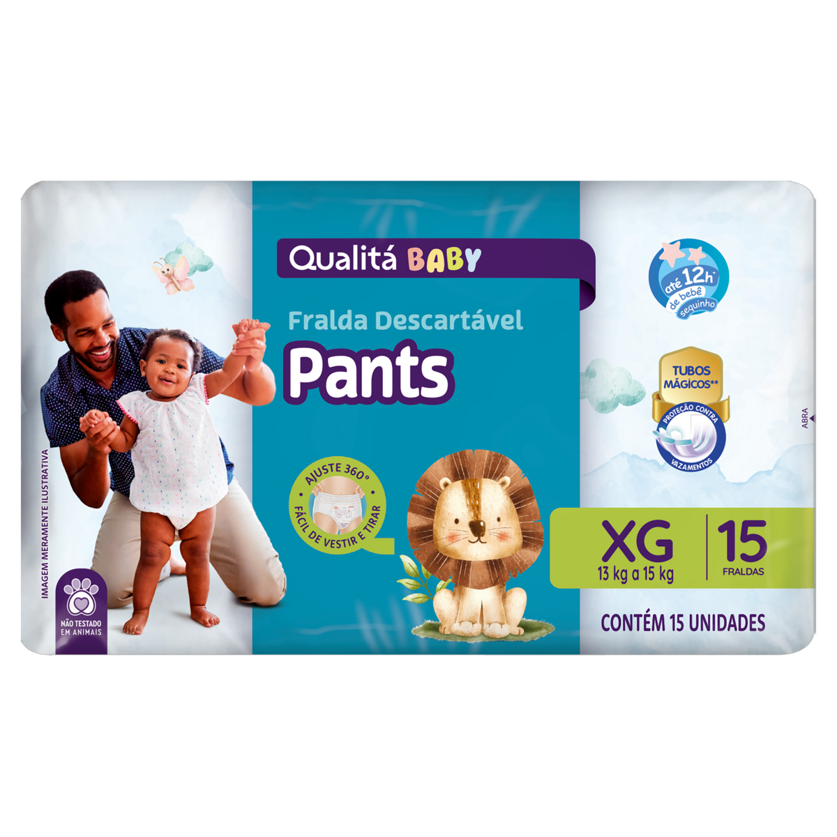 Fralda Descartável Pants Qualitá Baby XG Pacote 15 Unidades