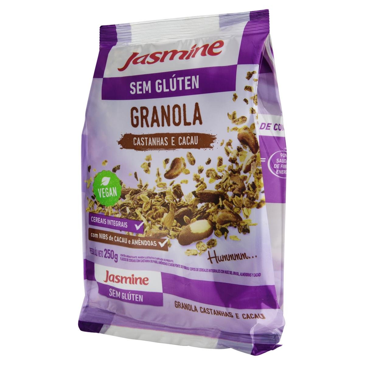 Granola JASMINE Sabor Castanhas E Cacau Sem Glúten Pacote 250g Pão de