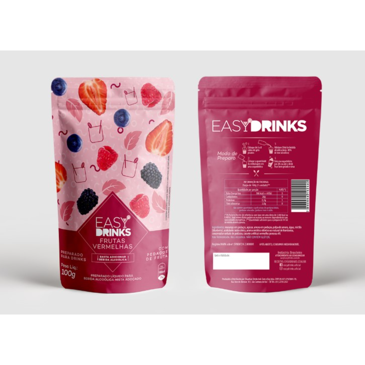 Preparo de Frutas Vermelhas Easy Drinks 100g