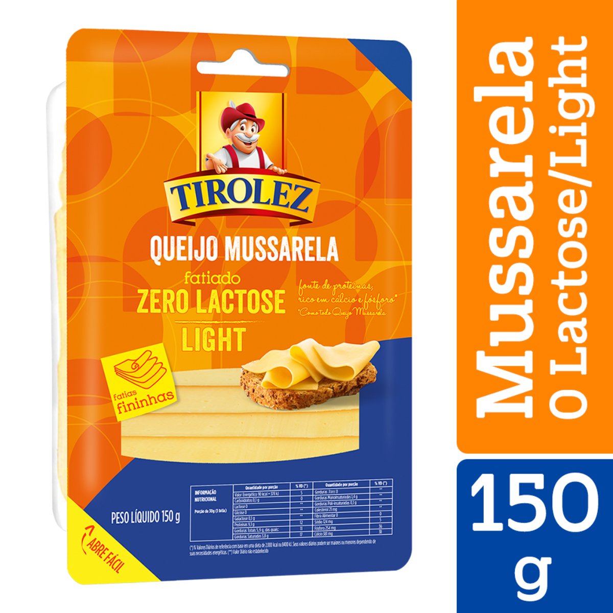 Queijo Mussarela Light Zero Lactose Tirolez 150g Pão De Açúcar 6853