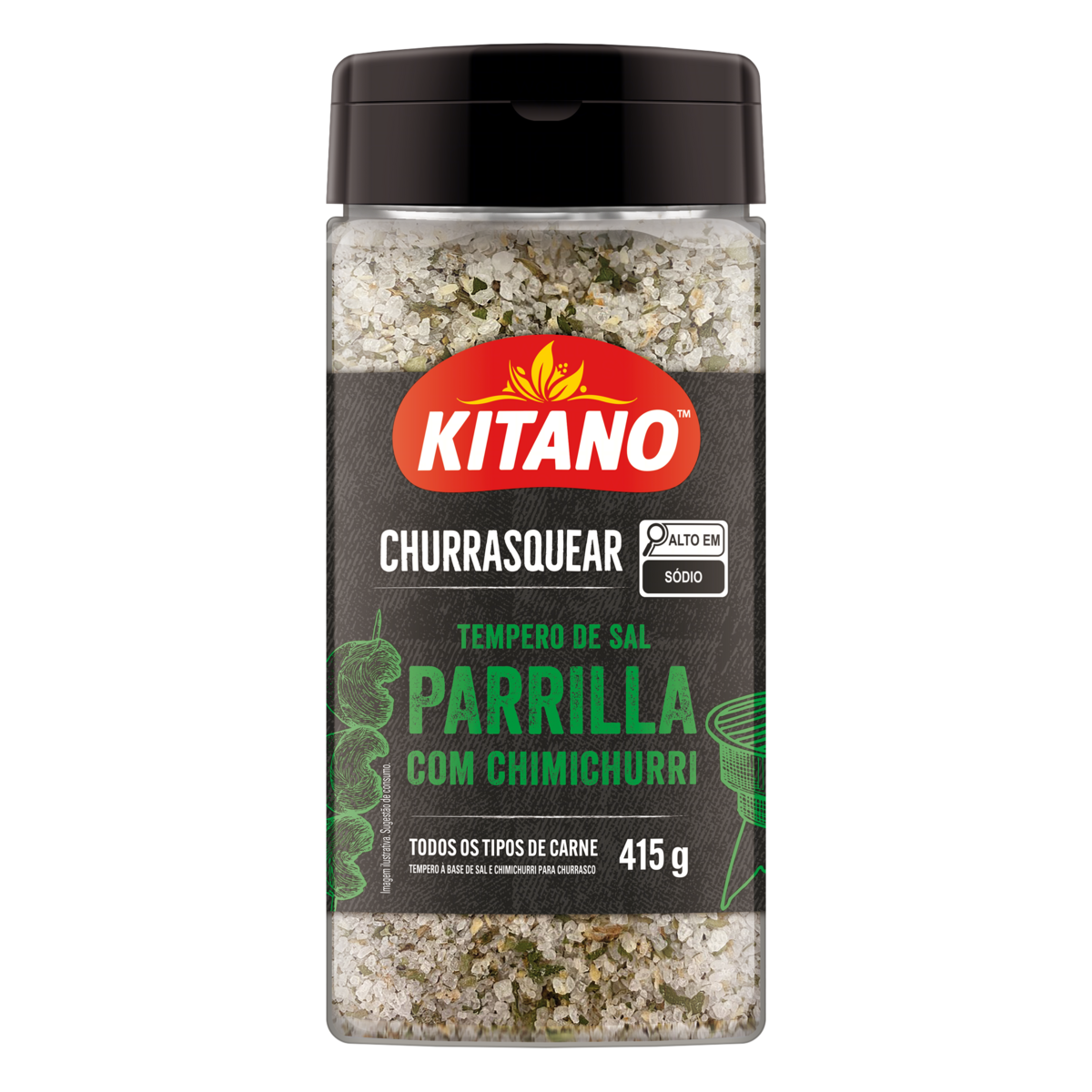 Sal de Parrilla com Chimichurri Kitano Churrasquear Frasco 415g