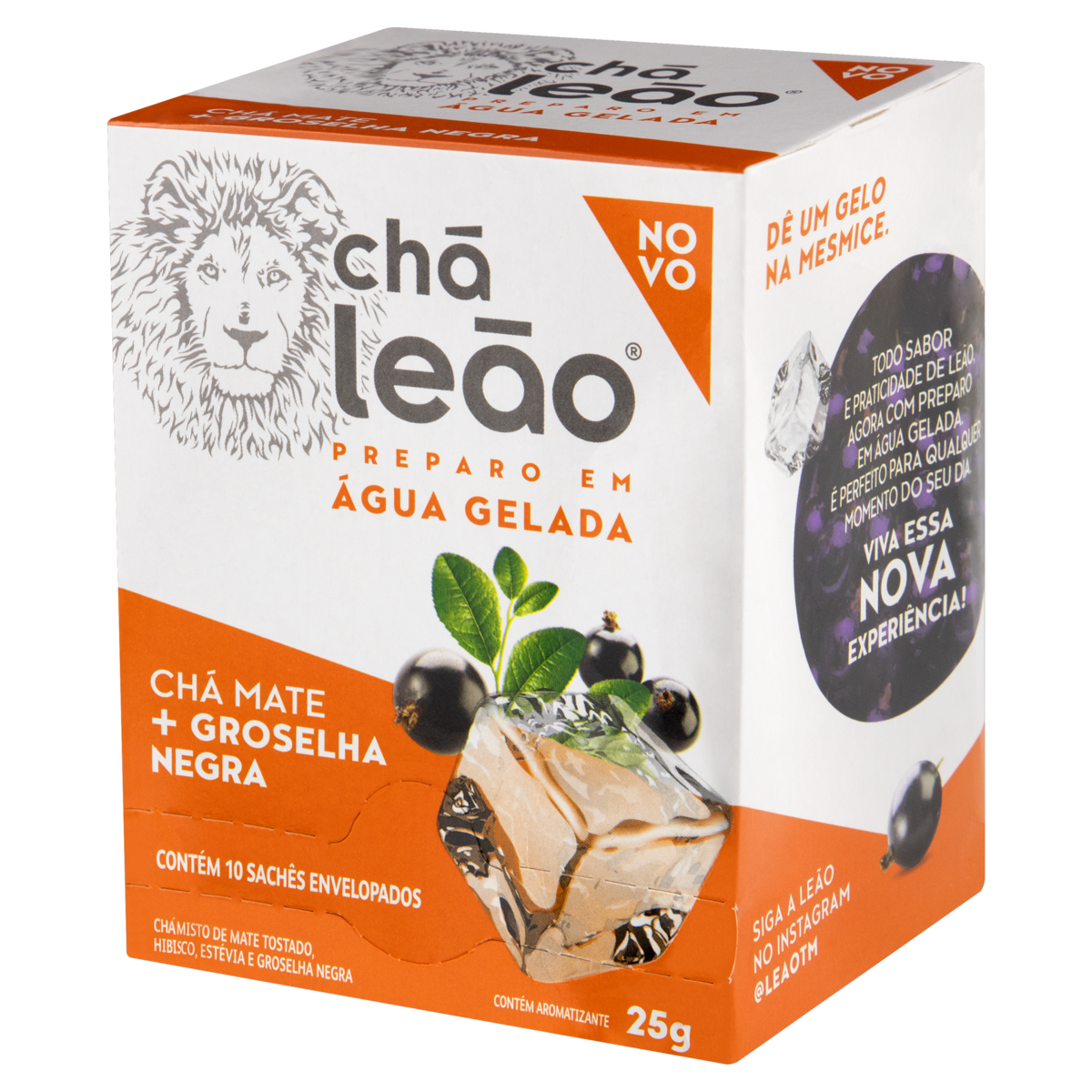 Chá leão mate + groselha negra com 10 sachês - Cha leao