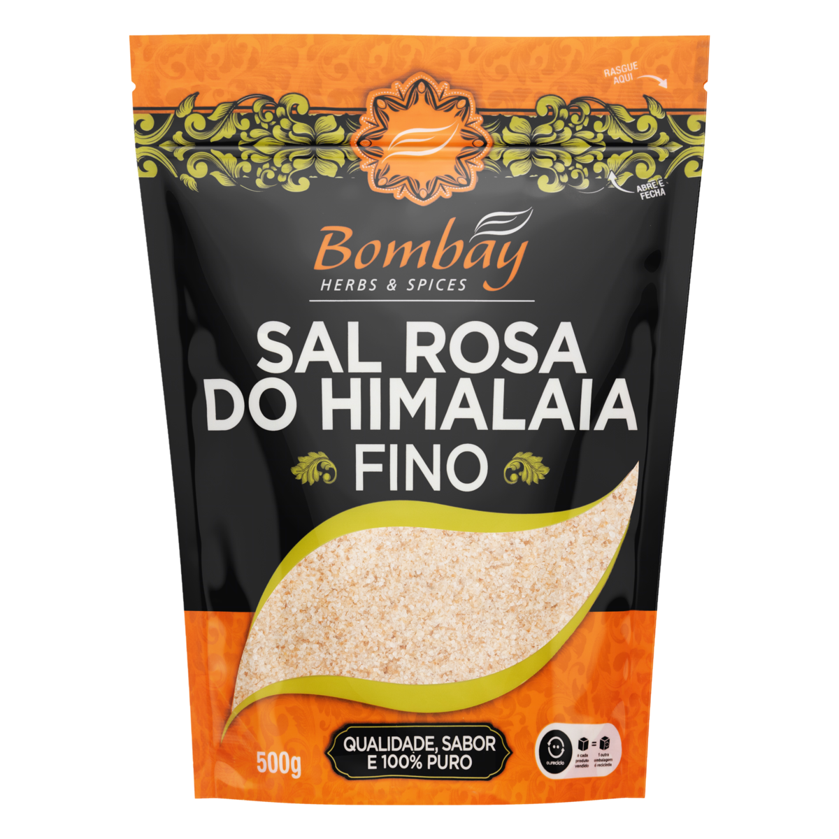 Sal Rosa do Himalaia Fino Bombay Herbs e Spices Pouch 500g