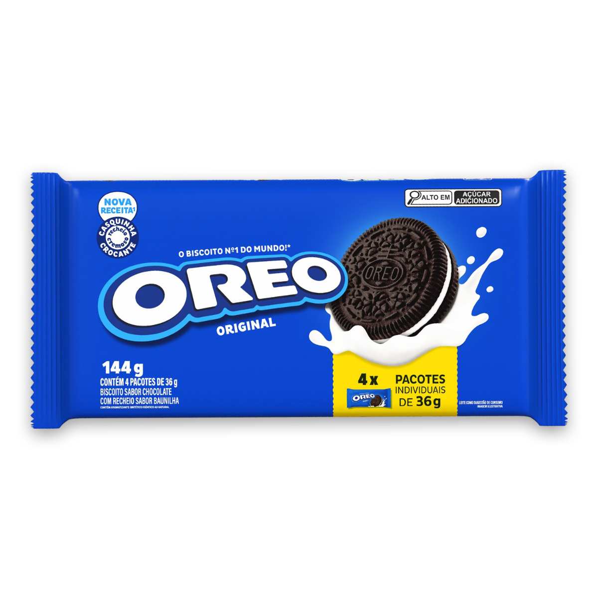 Pack Biscoito Original Oreo Pacote 144g 4 Unidades