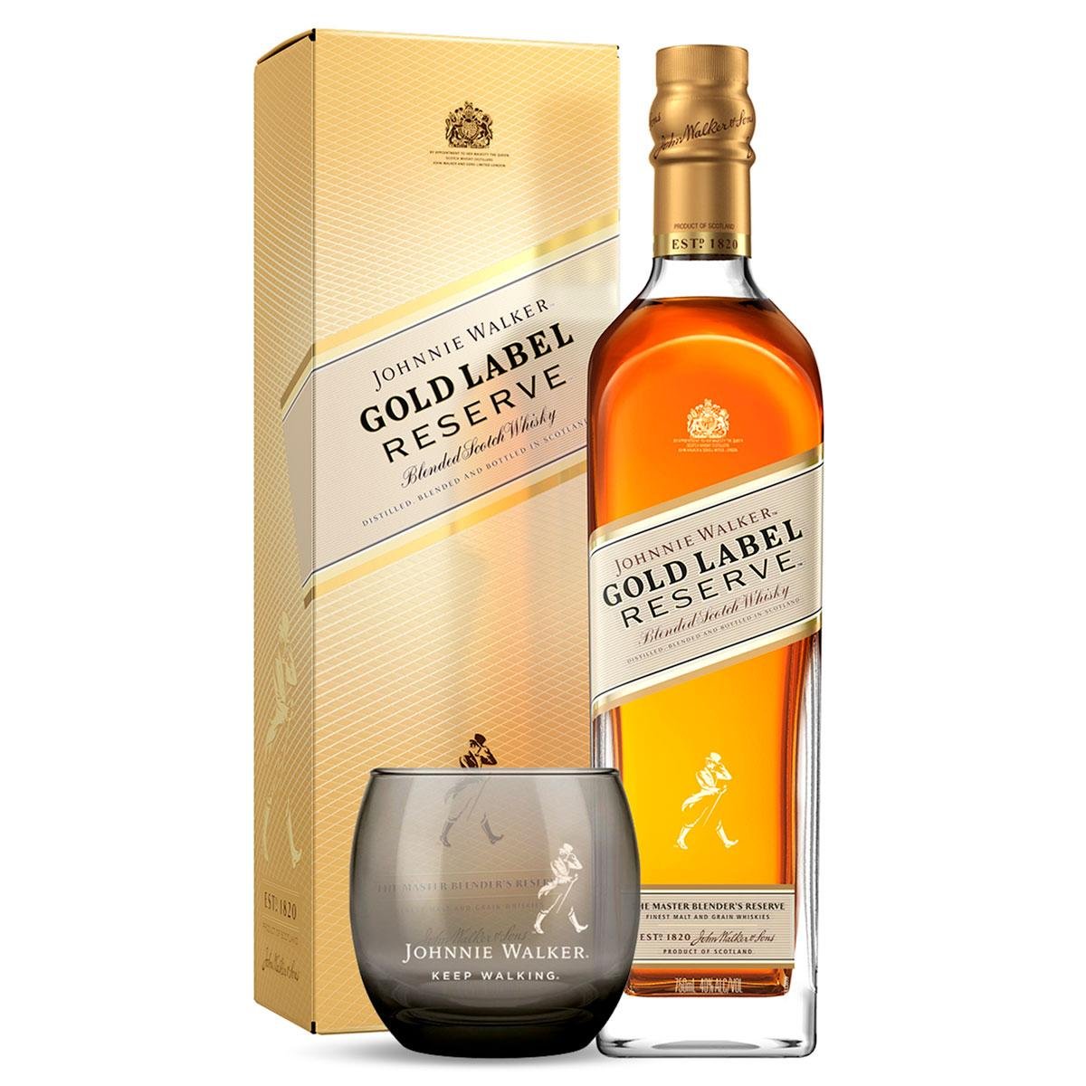 WHISKY JOHNNIE WALKER GOLD LABEL RESERVE 750ML + COPO PERSONALIZADO