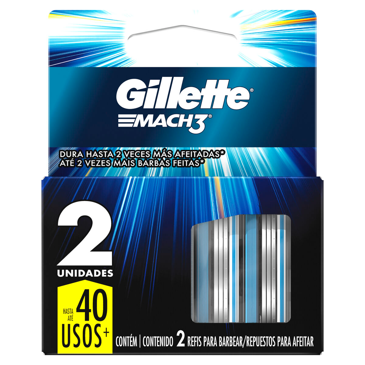 Carga de Aparelho para Barbear Gillette Mach3 2 Unidades