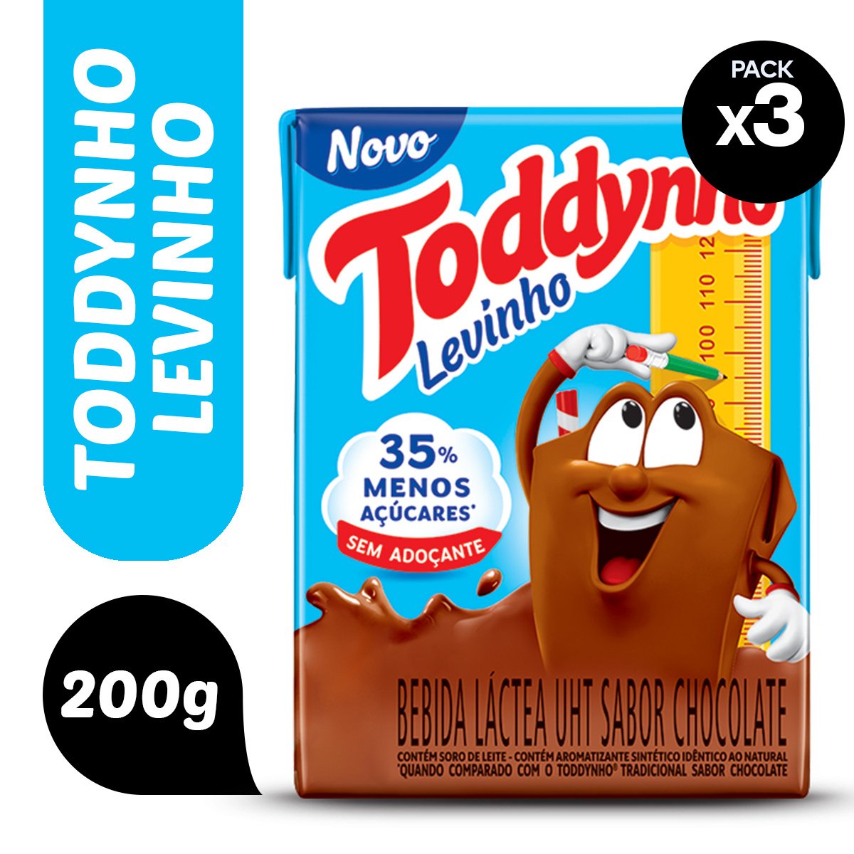 Caixa com 10 unidades de Achocolatado Toddynho de 200ml