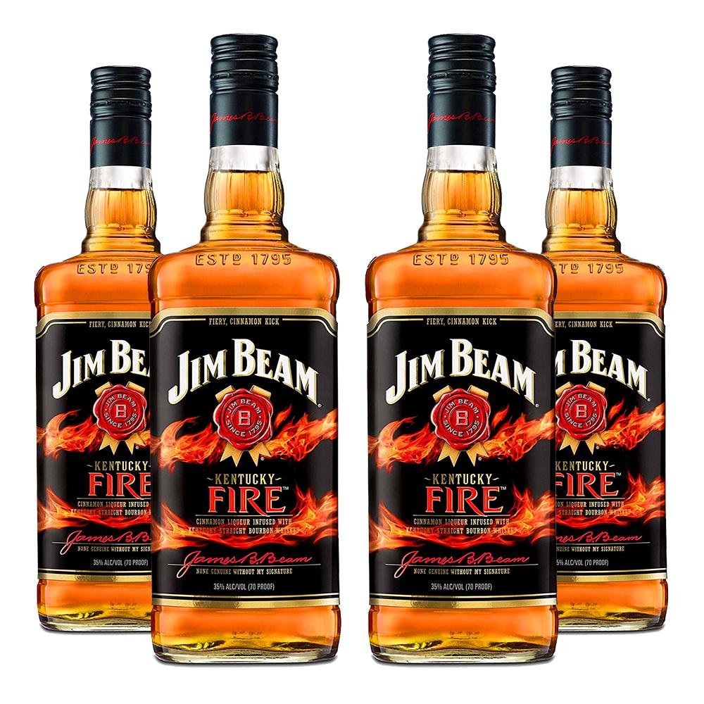 KIT 04 WHISKY JIM BEAM FIRE 1000ML Pão de Açúcar